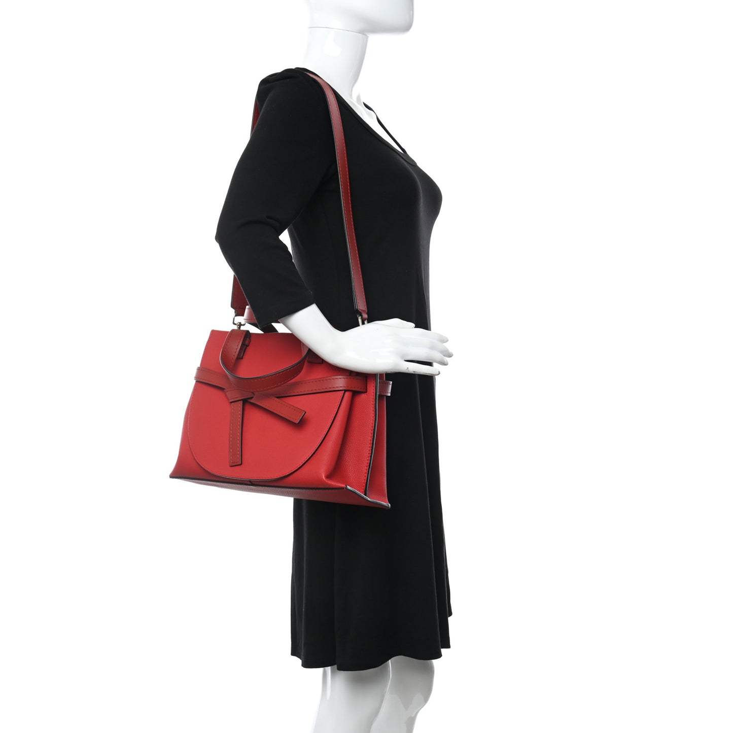 Calfskin Small Gate Tote Scarlet Red
