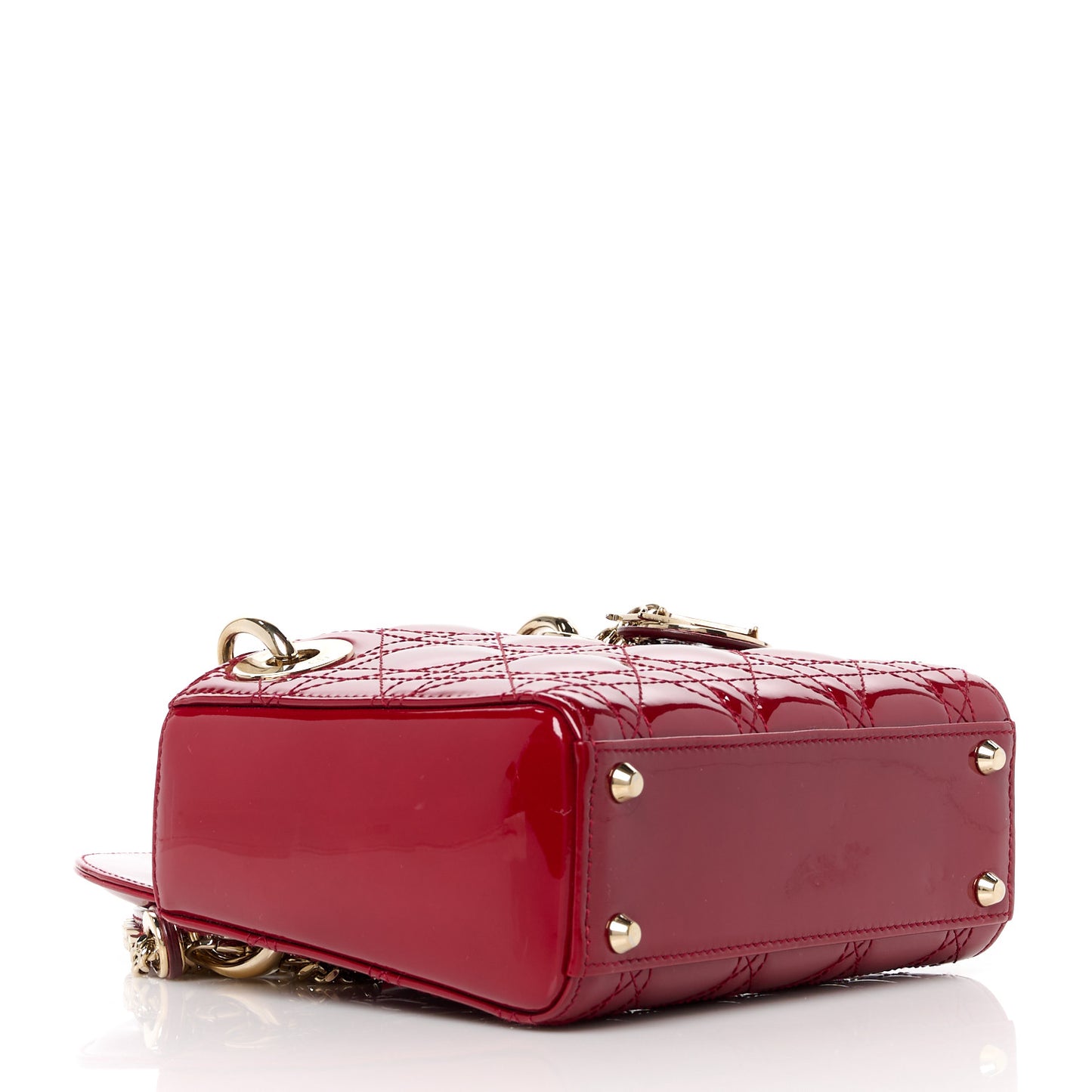 Patent Cannage Mini Lady Dior Red