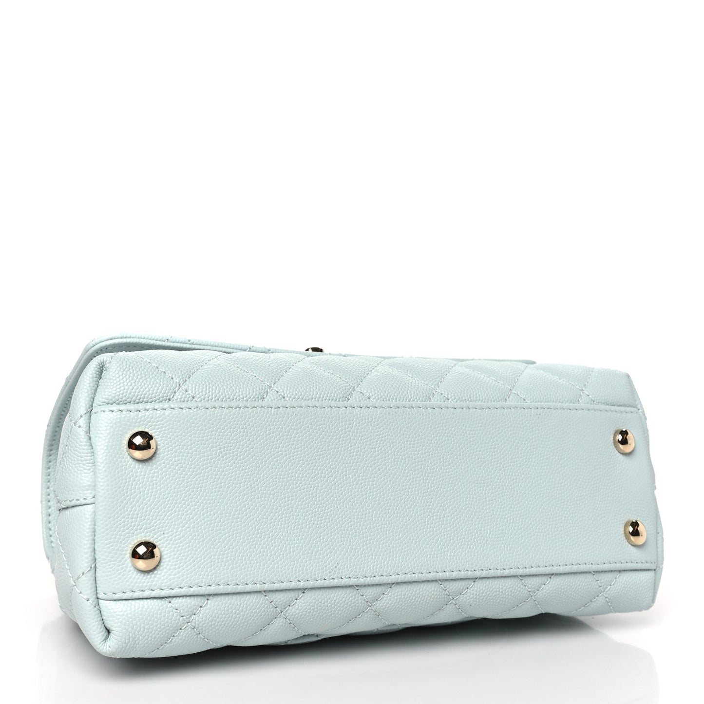 Caviar Quilted Mini Coco Handle Flap Light Blue