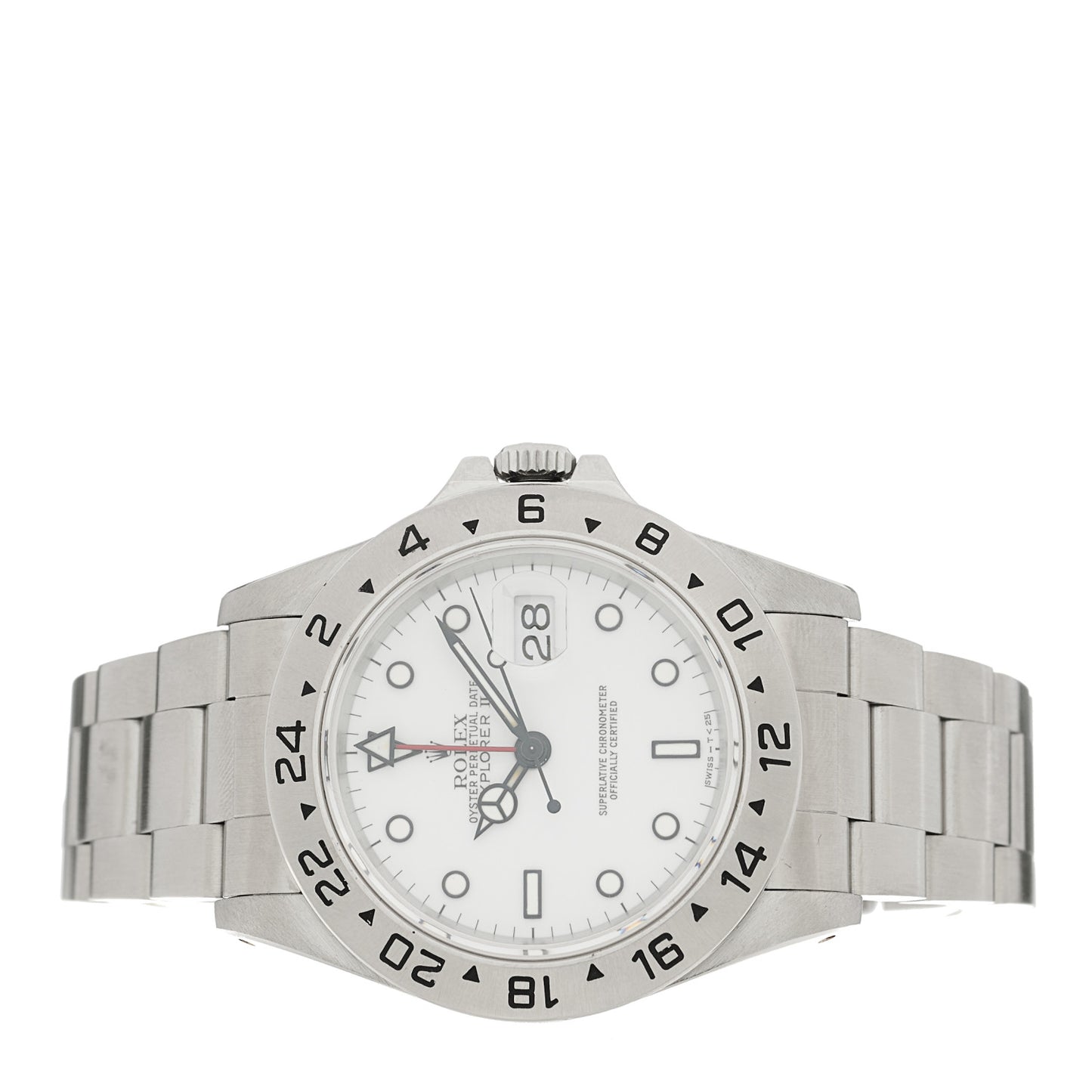 Stainless Steel 40mm Oyster Perpetual Date Explorer II Watch White 16570