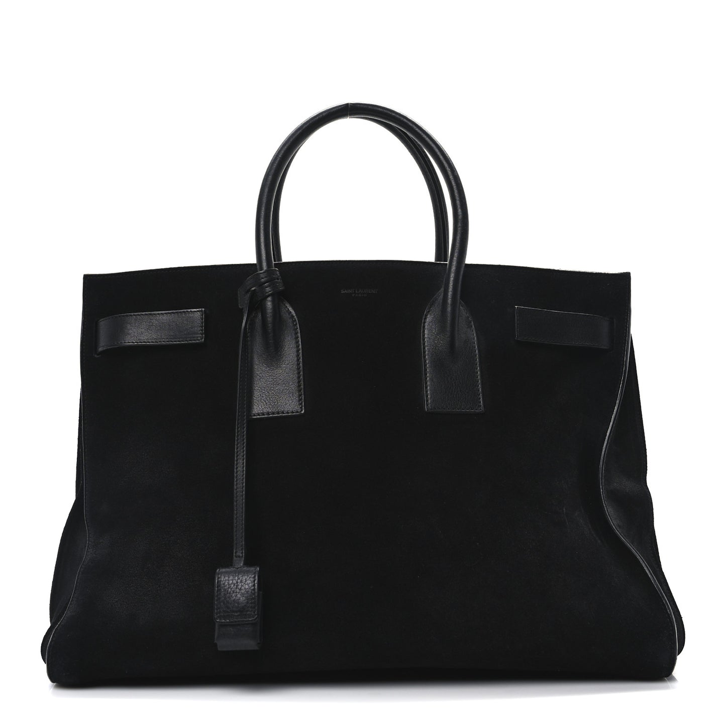 Suede Calfskin Large Sac De Jour Carryall Black