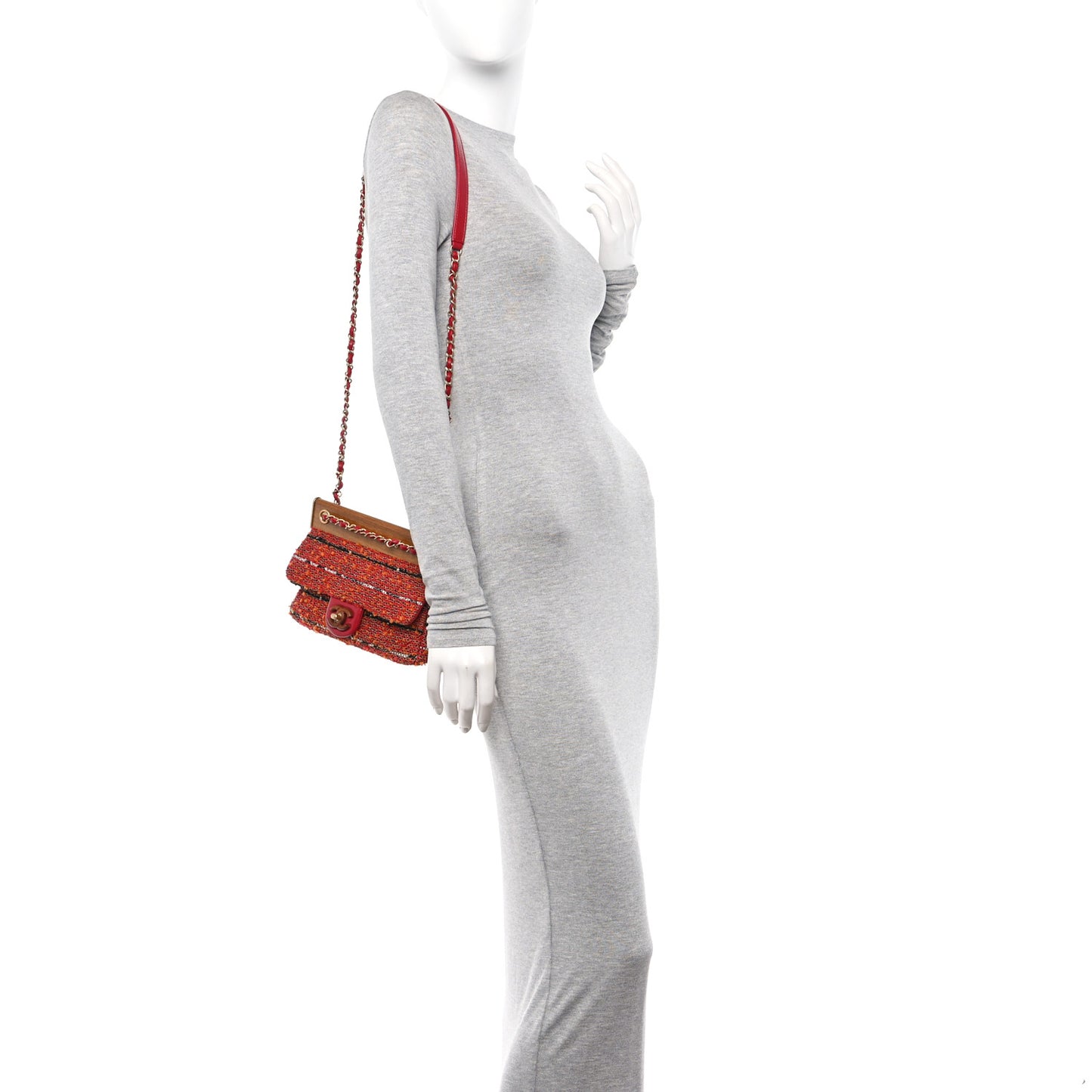 Tweed Knock On Wood Mini Flap Red