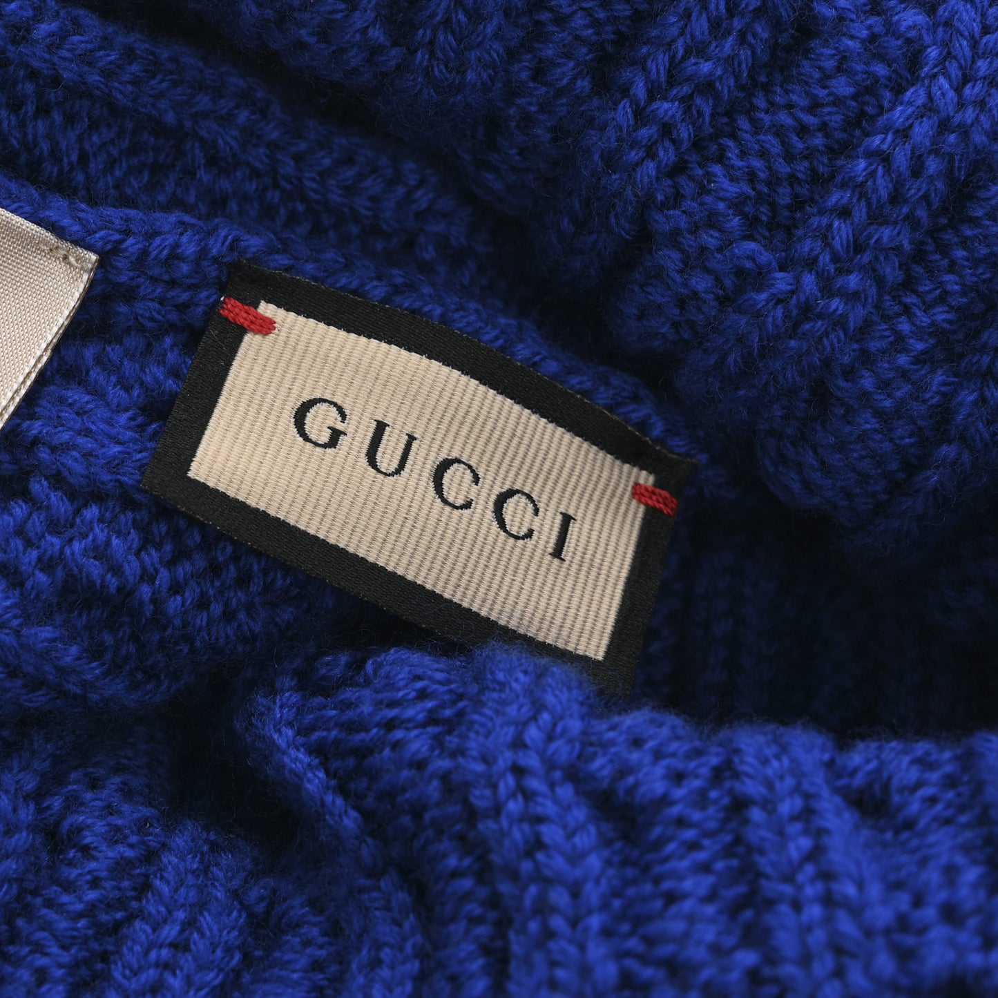 Wool Knit Monogram Beanie Hat M Bluette Red