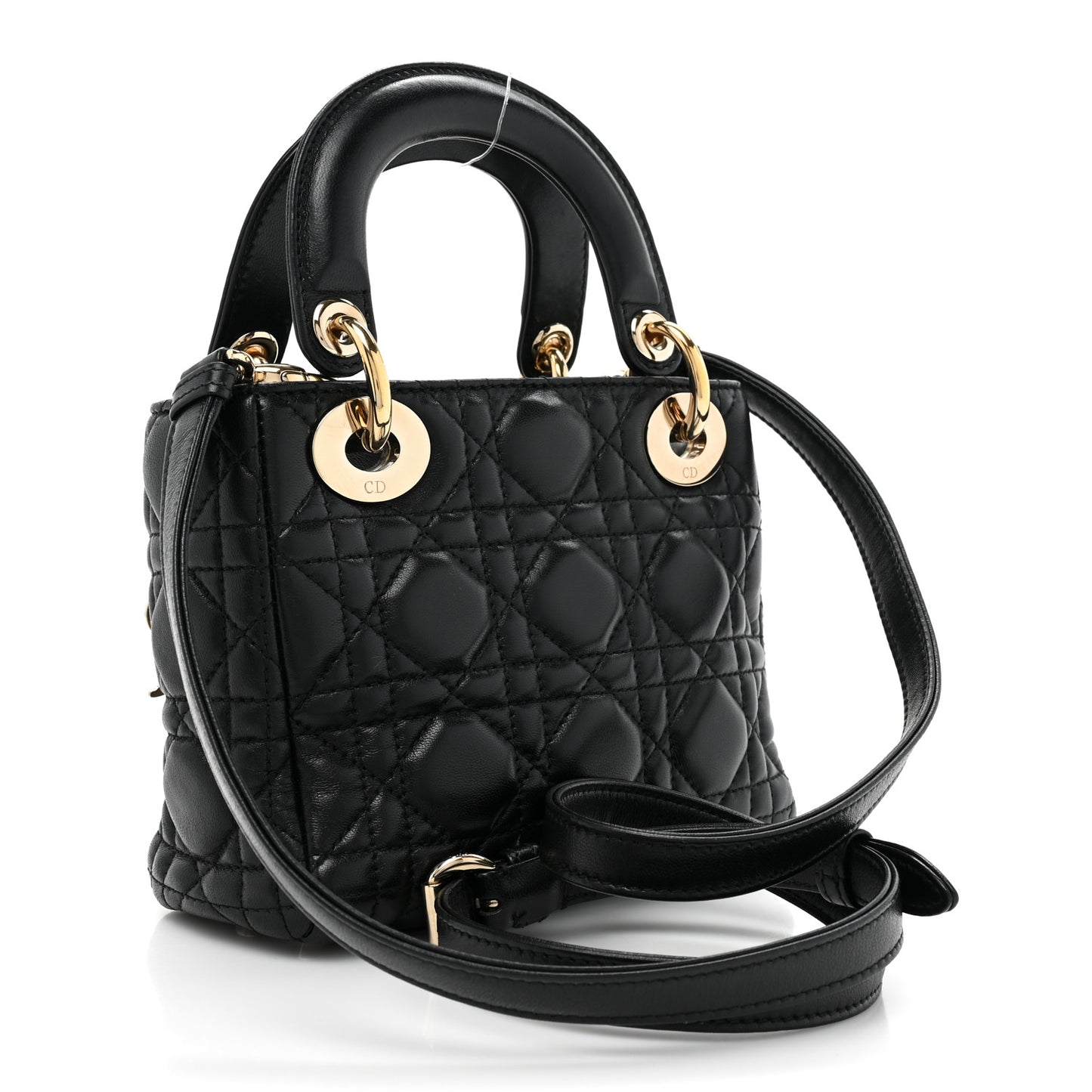 Lambskin Cannage Mini Lady Dior Black
