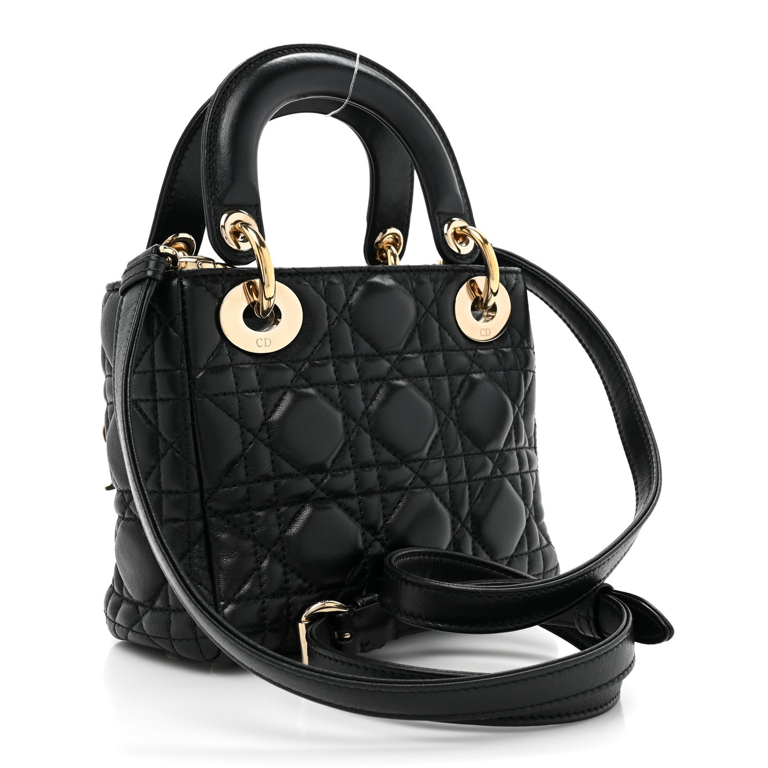 Christian Dior Lambskin Cannage Mini Lady Dior Black 3 of 9