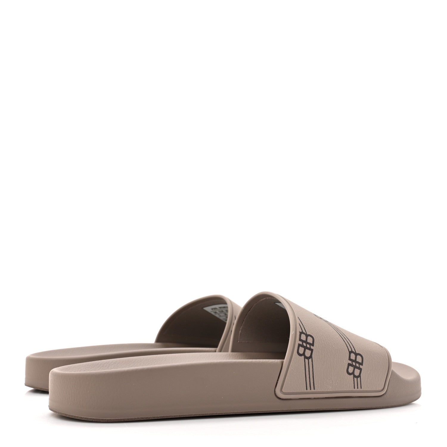 Balenciaga Rubber Allover Logo Pool Slide Sandals 38 Dark Mink 4 of 10