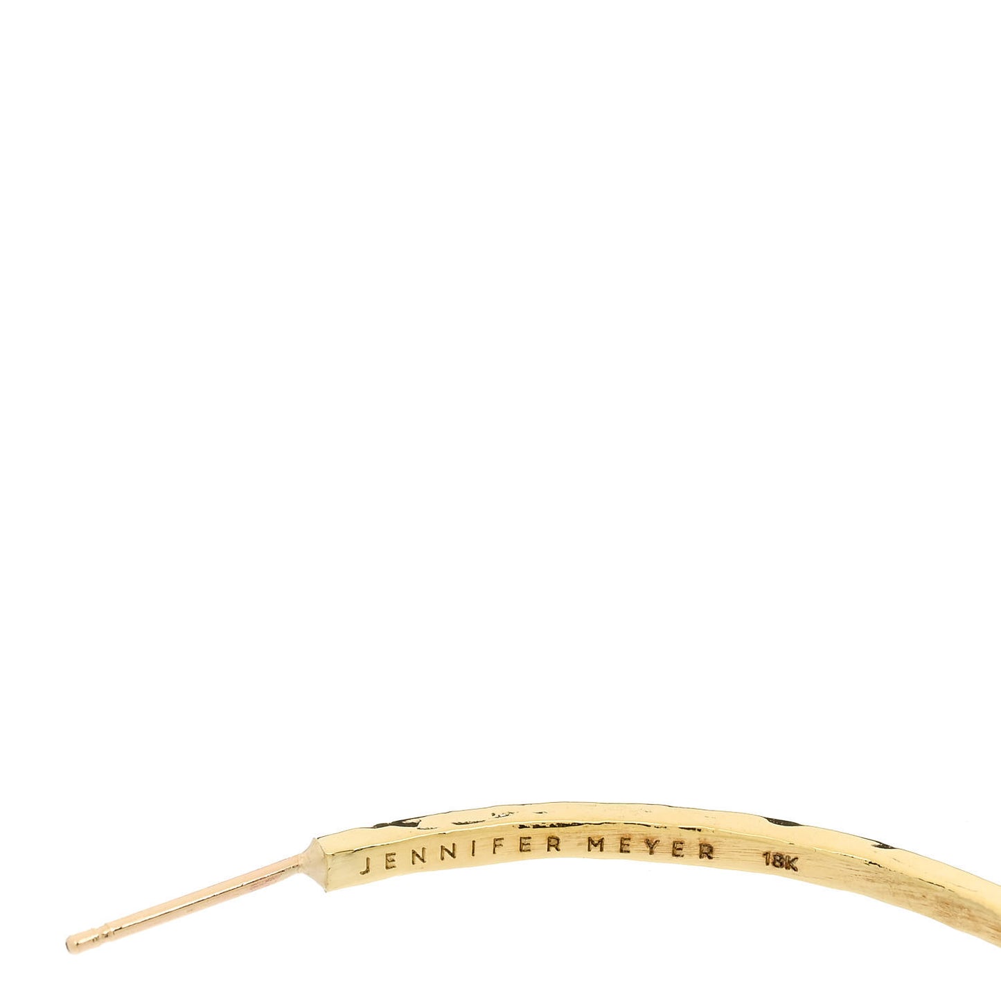 18K Yellow Gold Medium Hammered Hoop Earrings