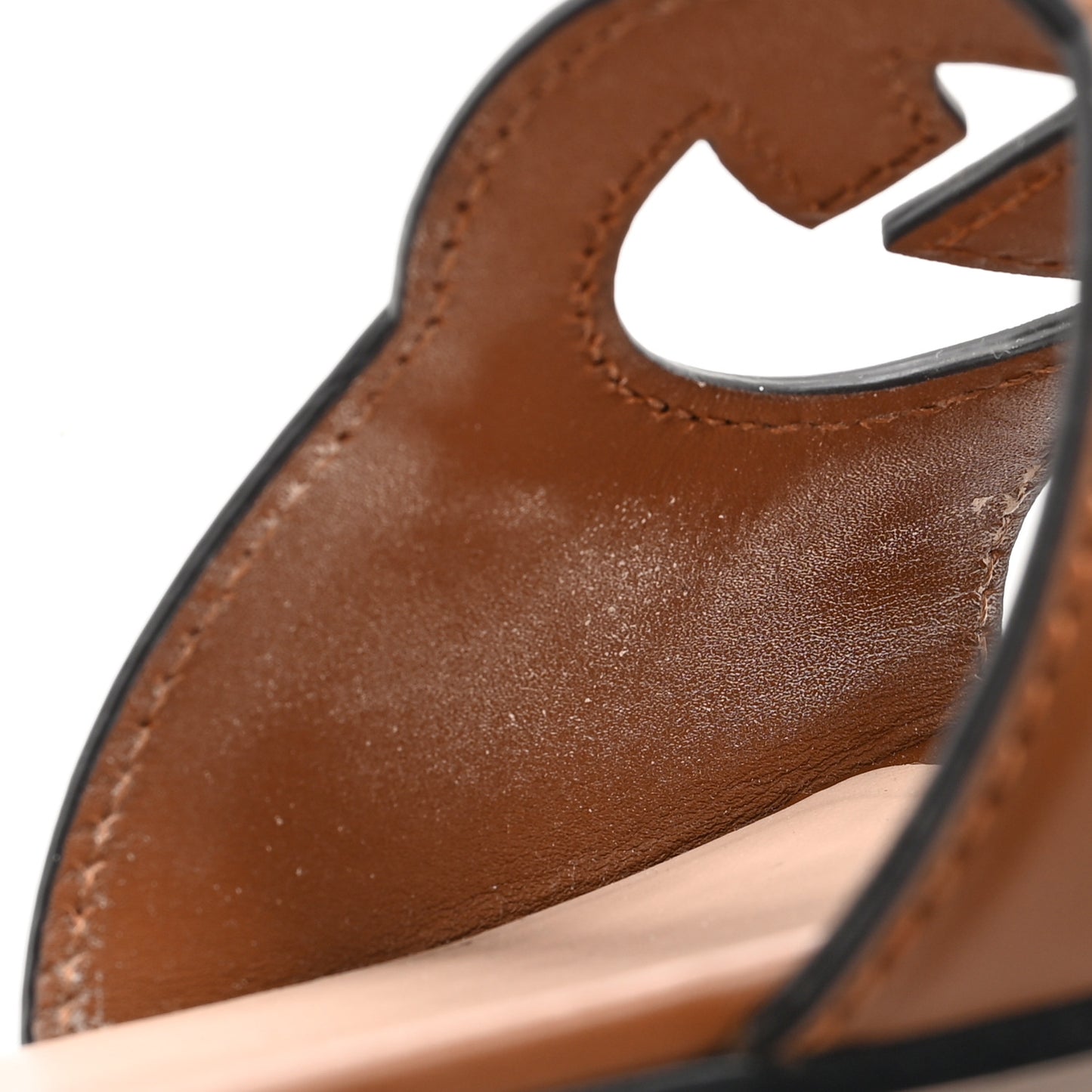 Cosmos Softy Calfskin Interlocking G Cut Out Slide Sandals 41 Cuir