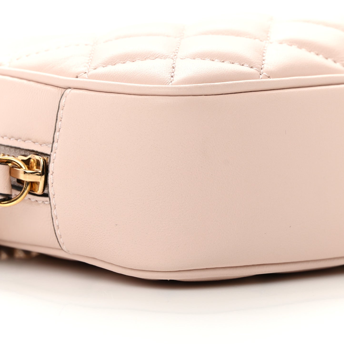 Nappa Quilted La Medusa Camera Bag Light Pink