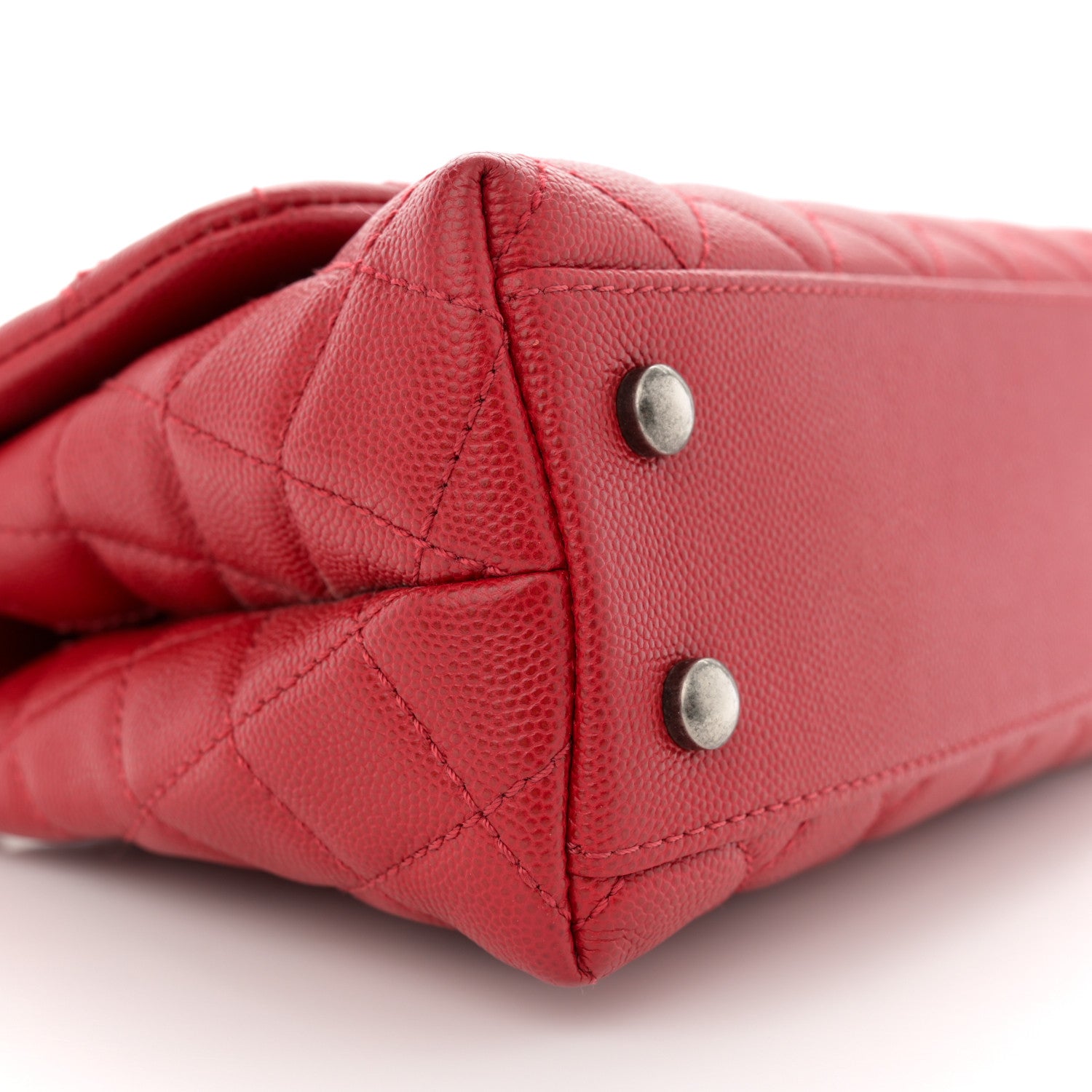 Chanel Caviar Quilted Mini Coco Handle Flap Red 9 of 10