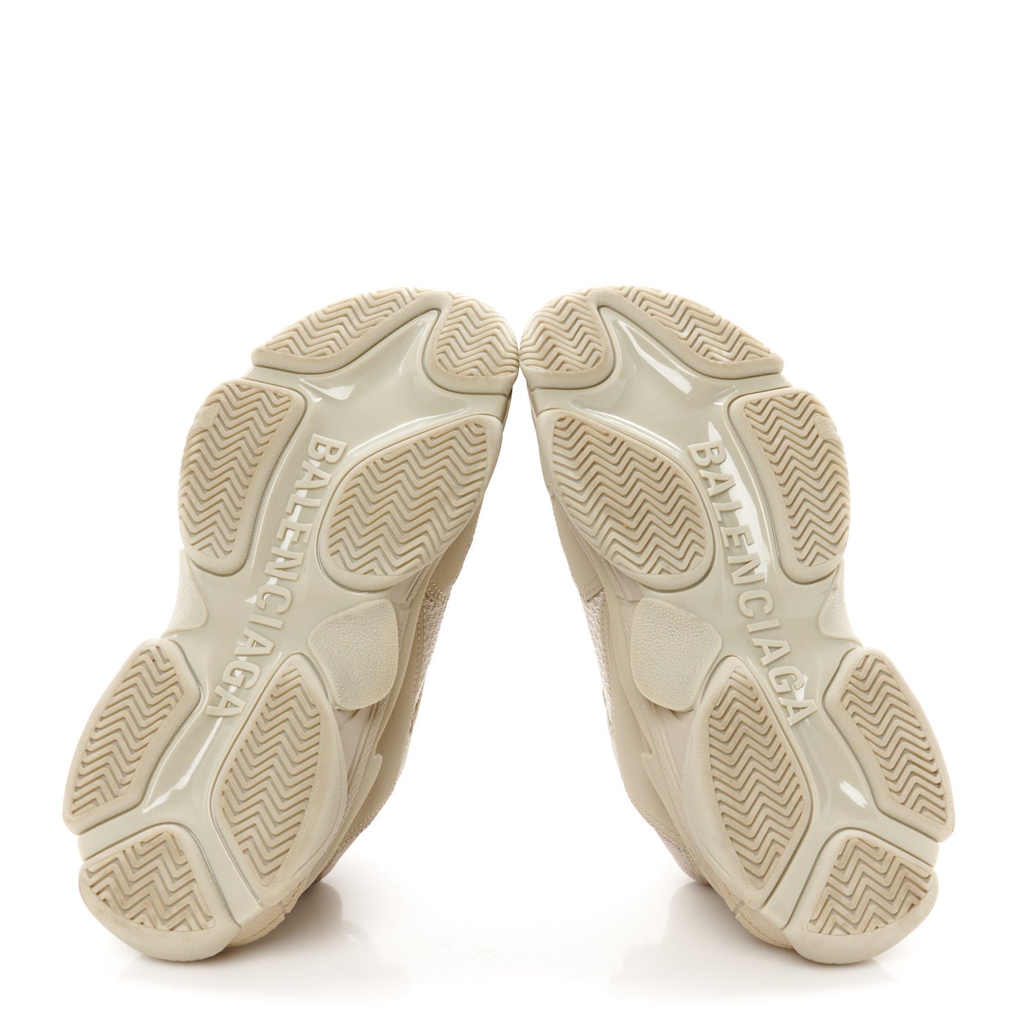 Fabric Mesh Womens Triple S Sneakers 38 Beige