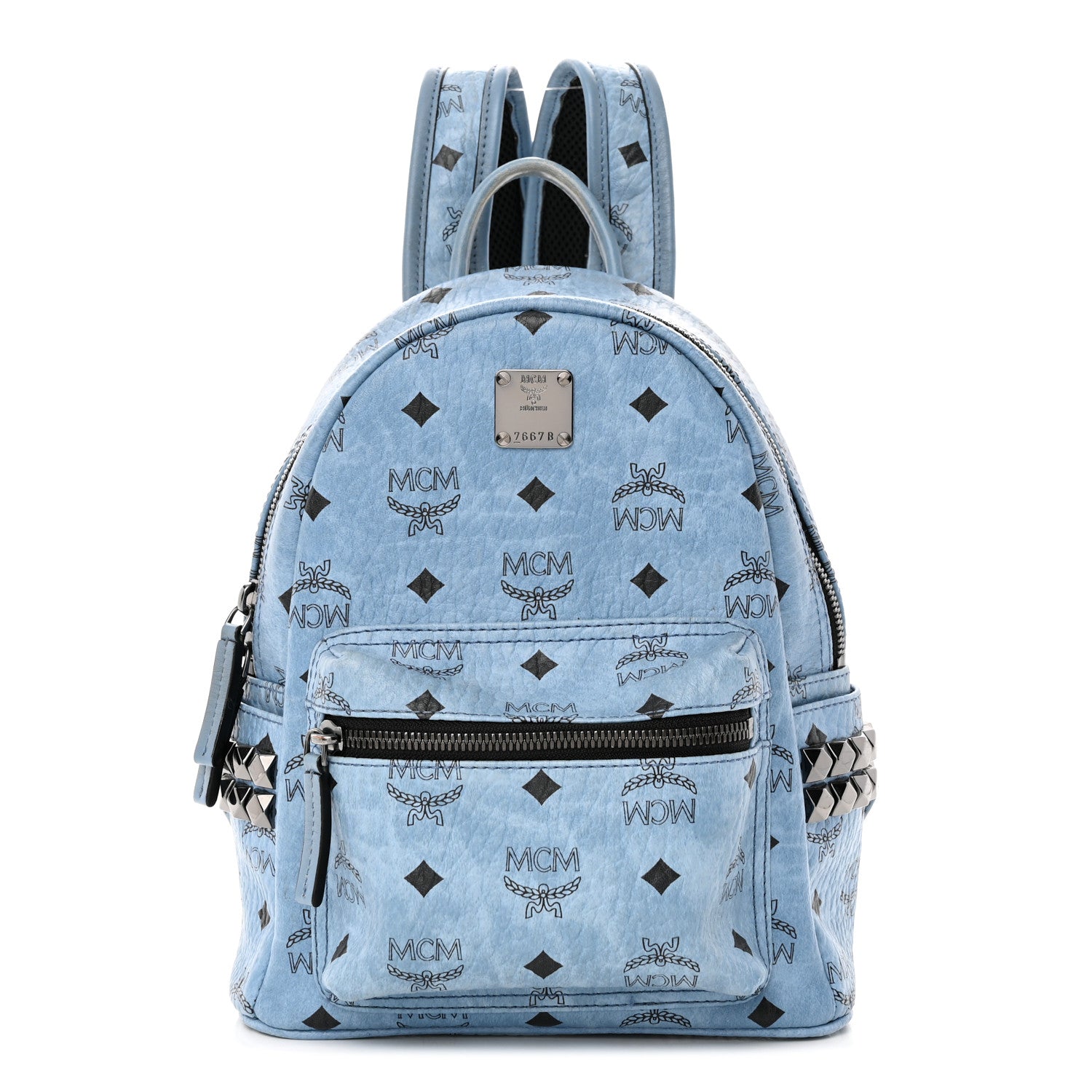 MCM Visetos Side Stud Mini Stark Backpack Blue 1 of 28