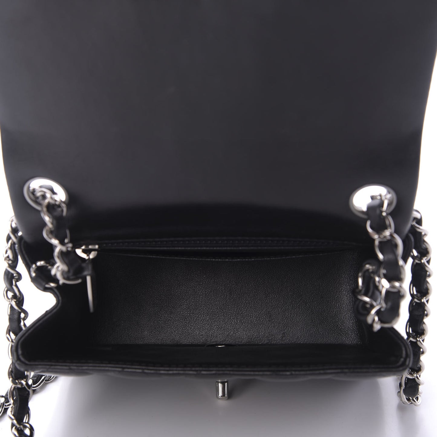 Lambskin Quilted Mini Square Flap Black