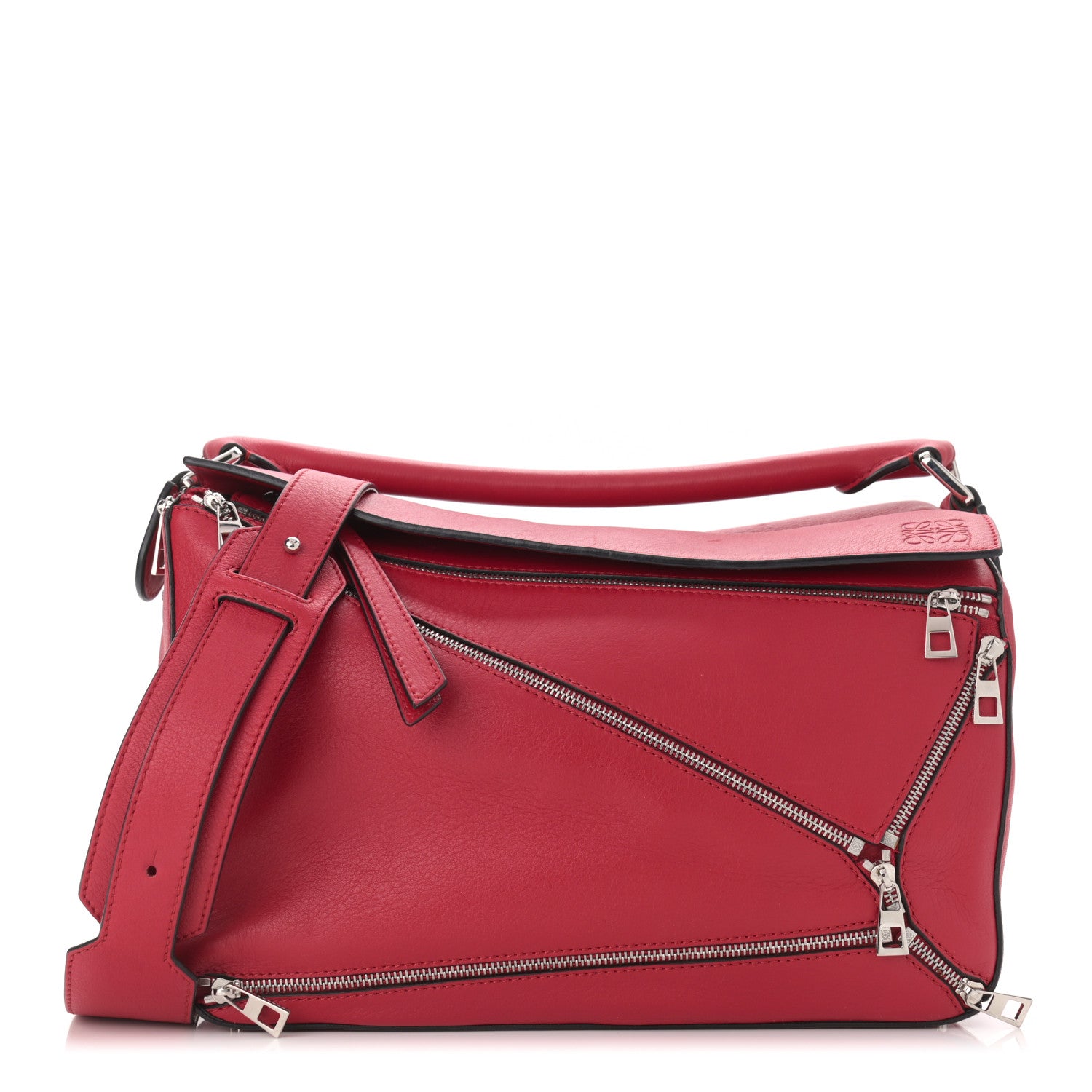 Loewe Calfskin Zipper Puzzle Bag Red 976923 – FASHIONPHILE