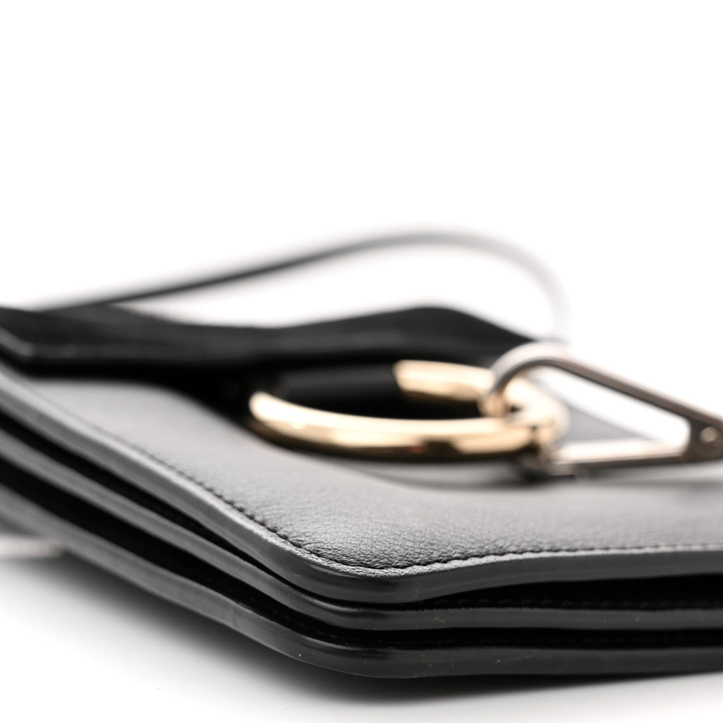 Suede Calfskin Mini Faye Bracelet Bag Black