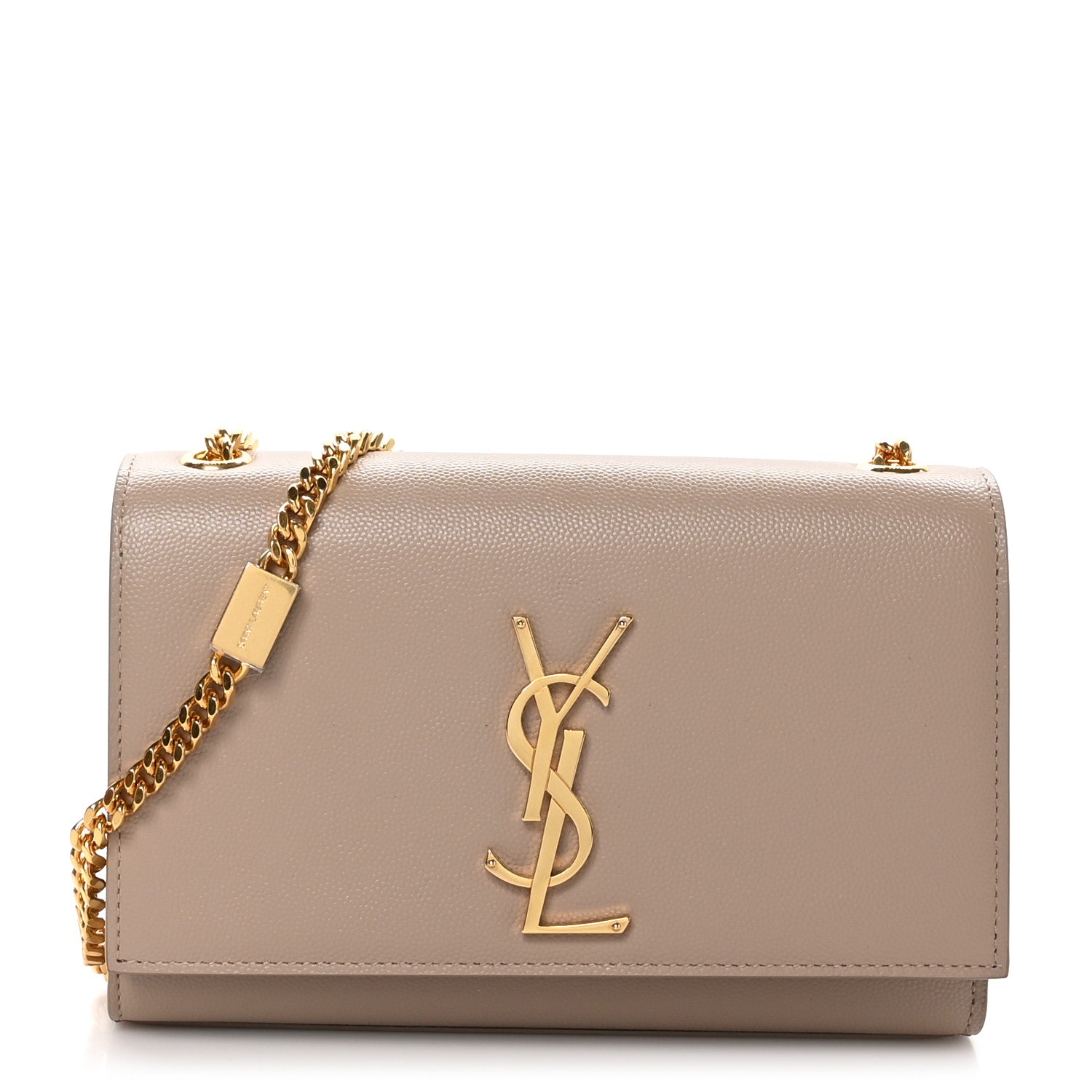 Saint Laurent Grain De Poudre Small Monogram Kate Satchel Dark Beige 1 of 10