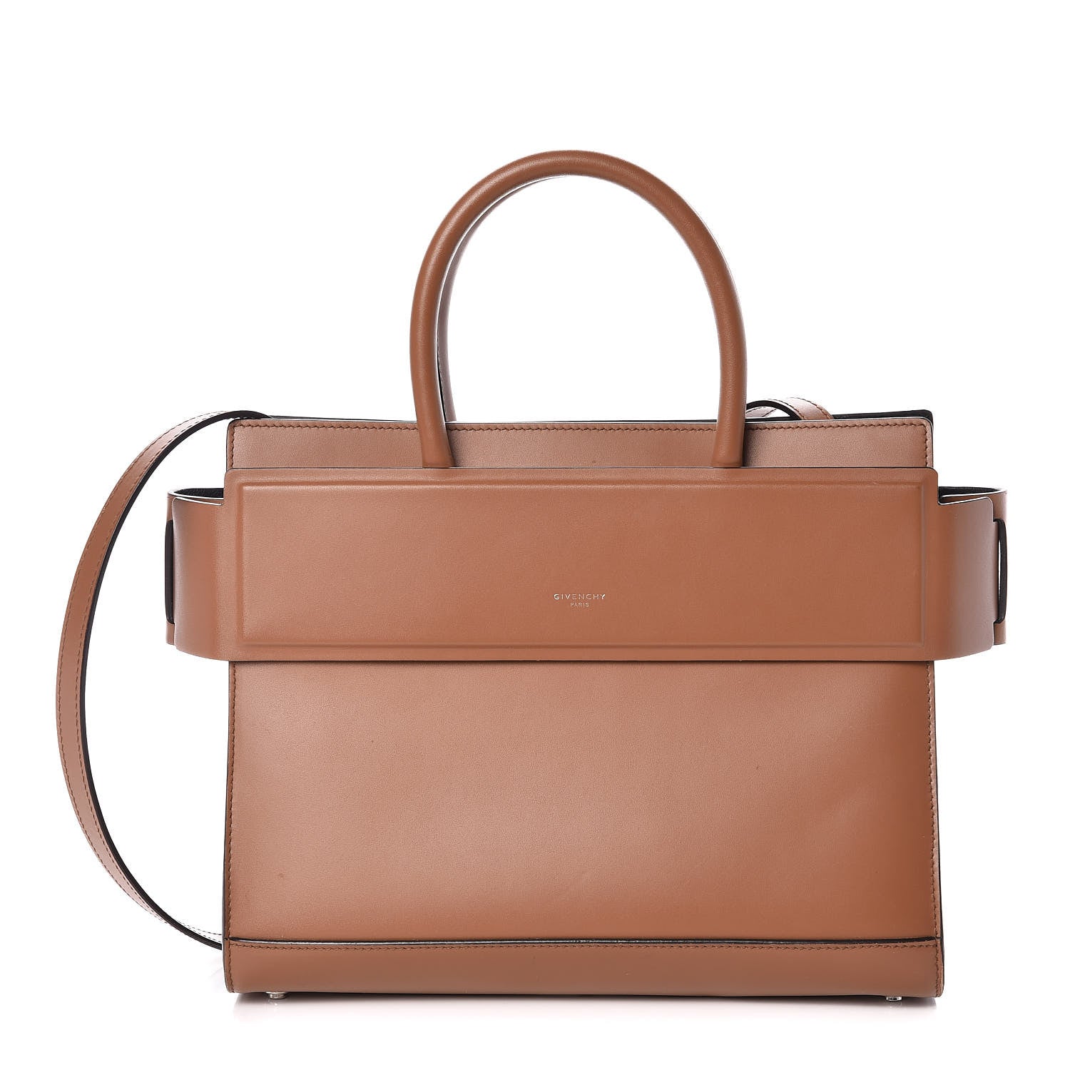 Givenchy Smooth Calfskin Small Horizon Satchel Caramel 411840