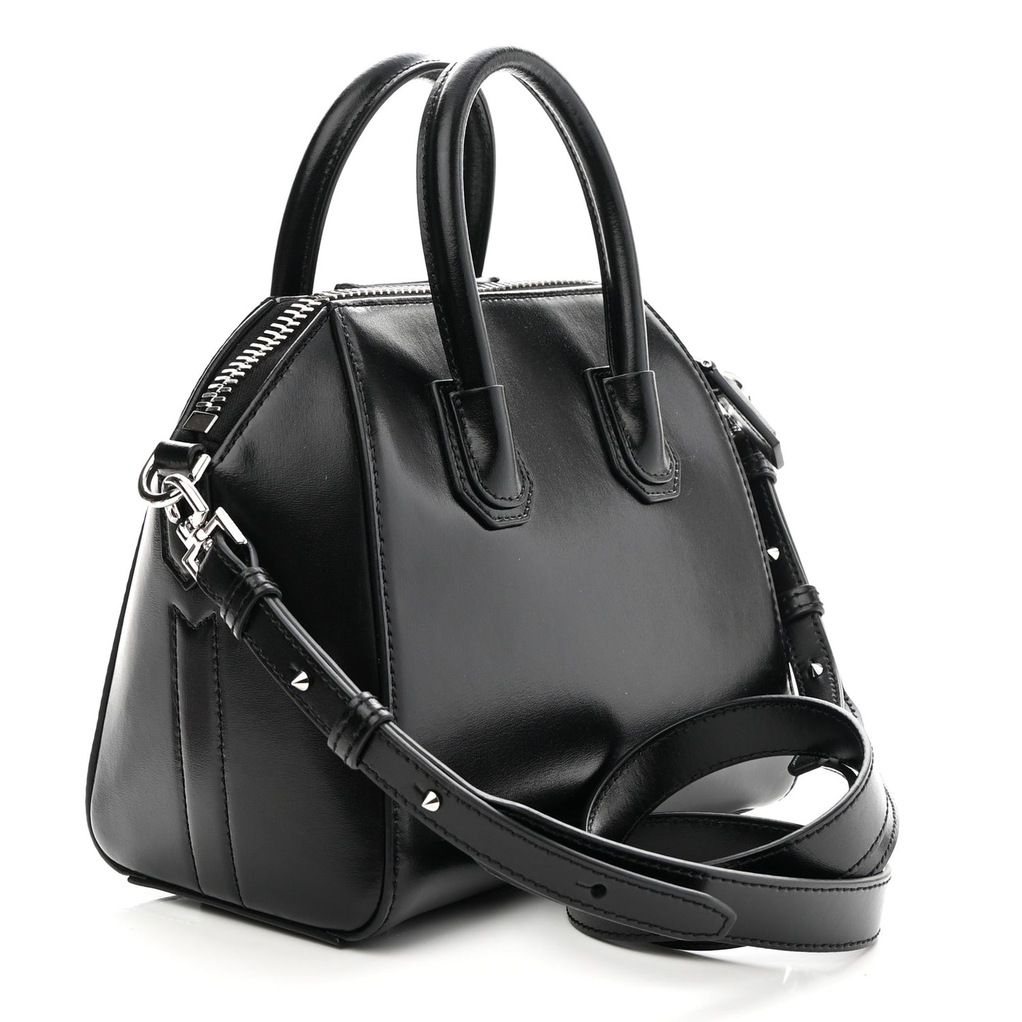 Shiny Lord Calfskin Mini Antigona Black