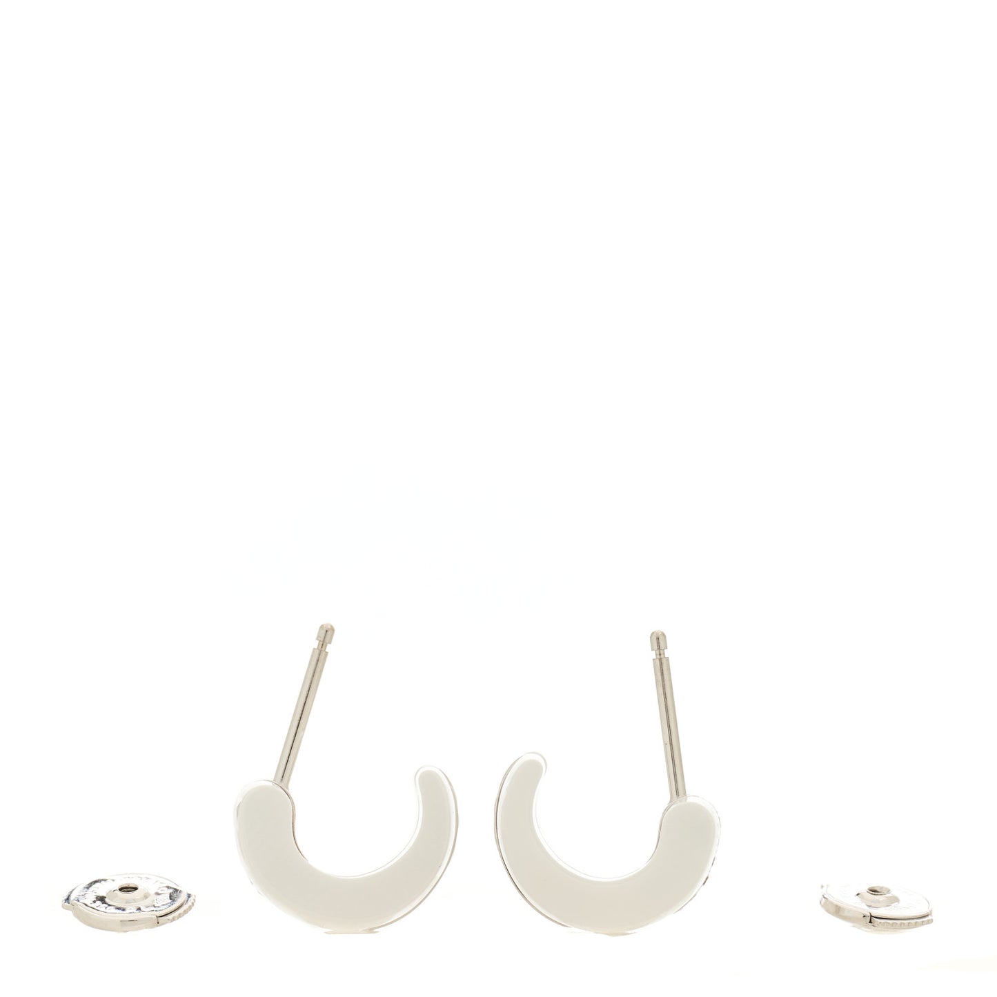 18K White Gold Diamond Ceramic Ultra Hoop Earrings White
