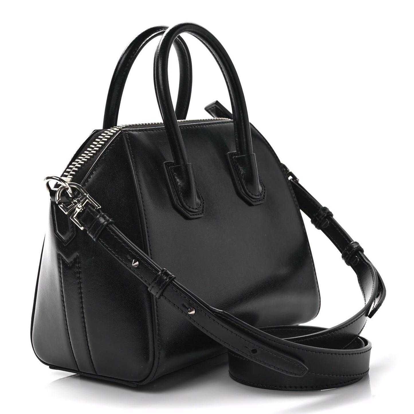 Shiny Lord Calfskin Mini Antigona Black
