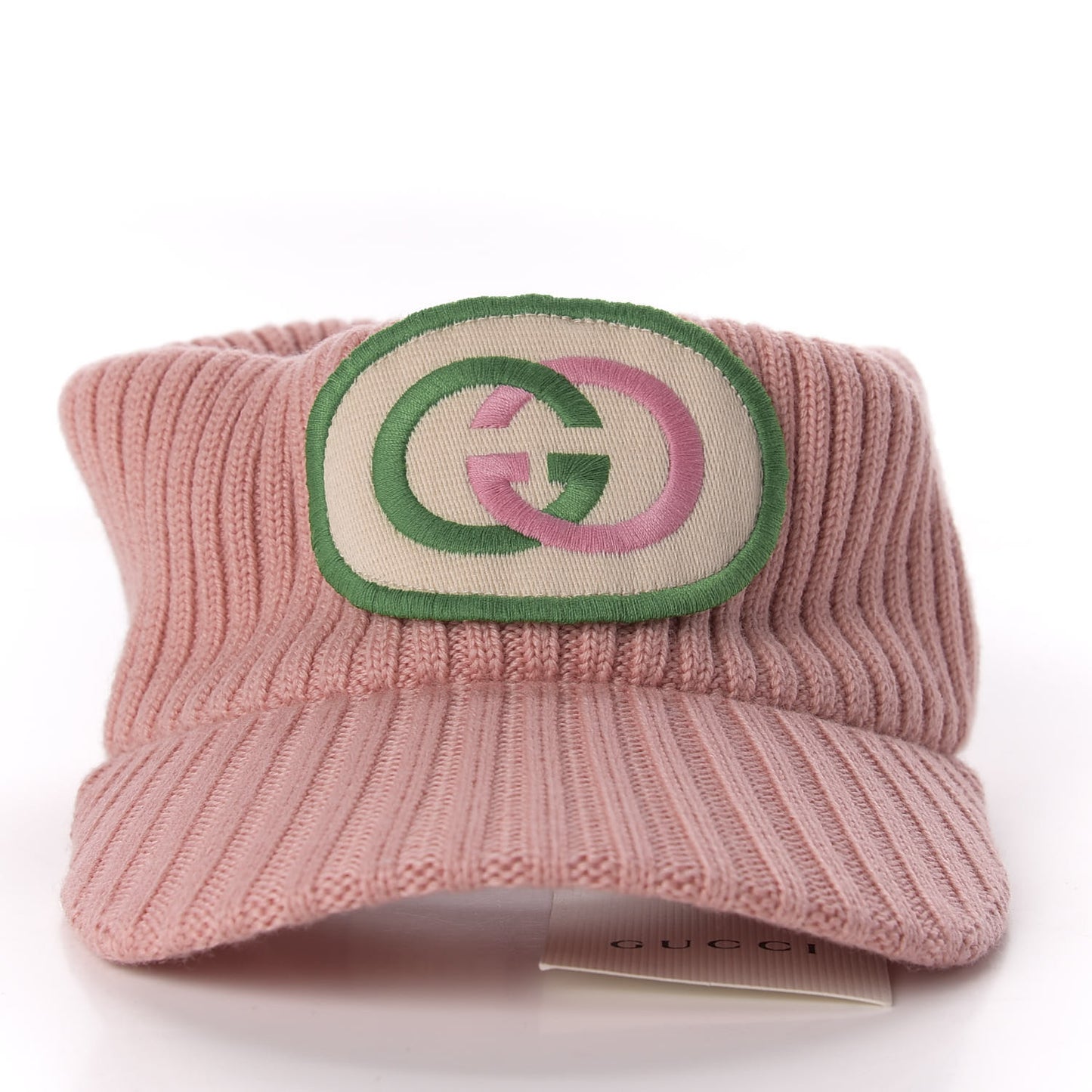 Wool Interlocking G Patch Visor L Pink