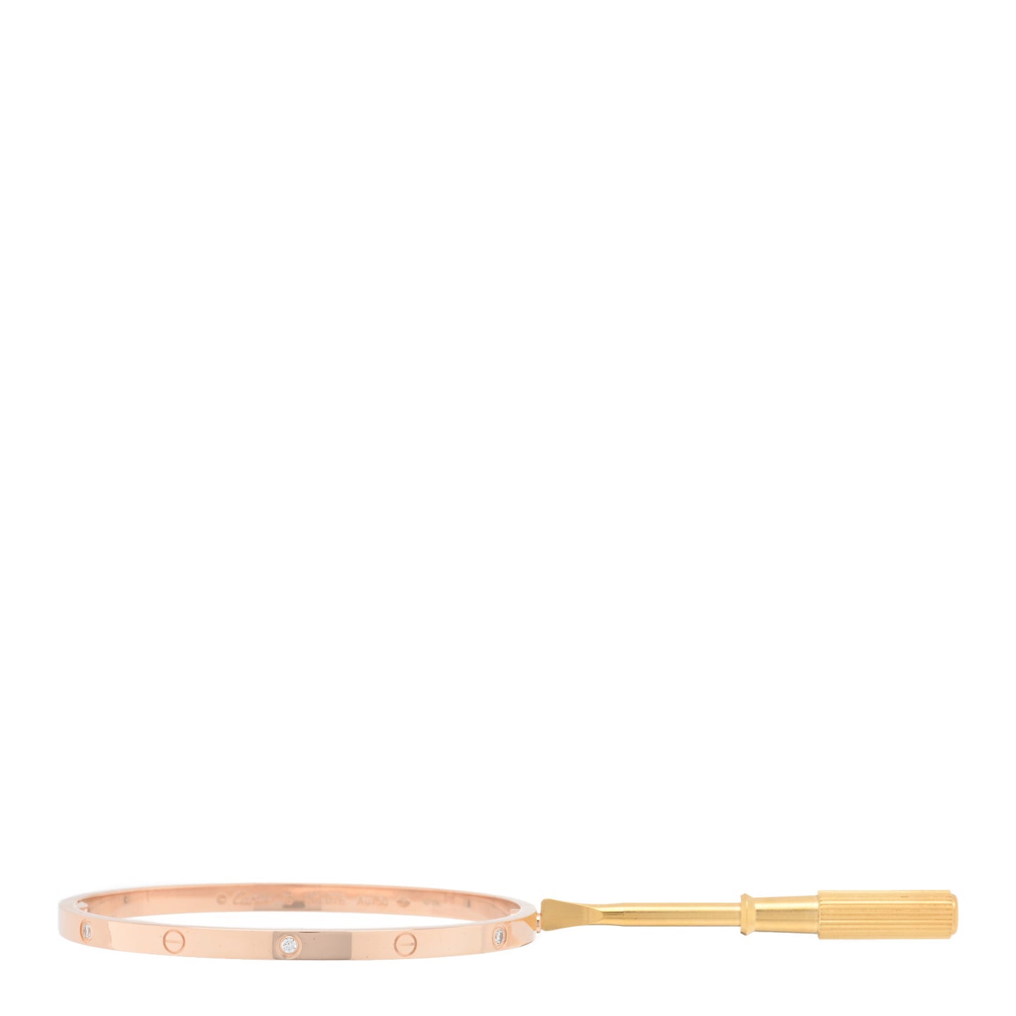 18K Pink Gold 6 Diamond Small LOVE Bracelet 16