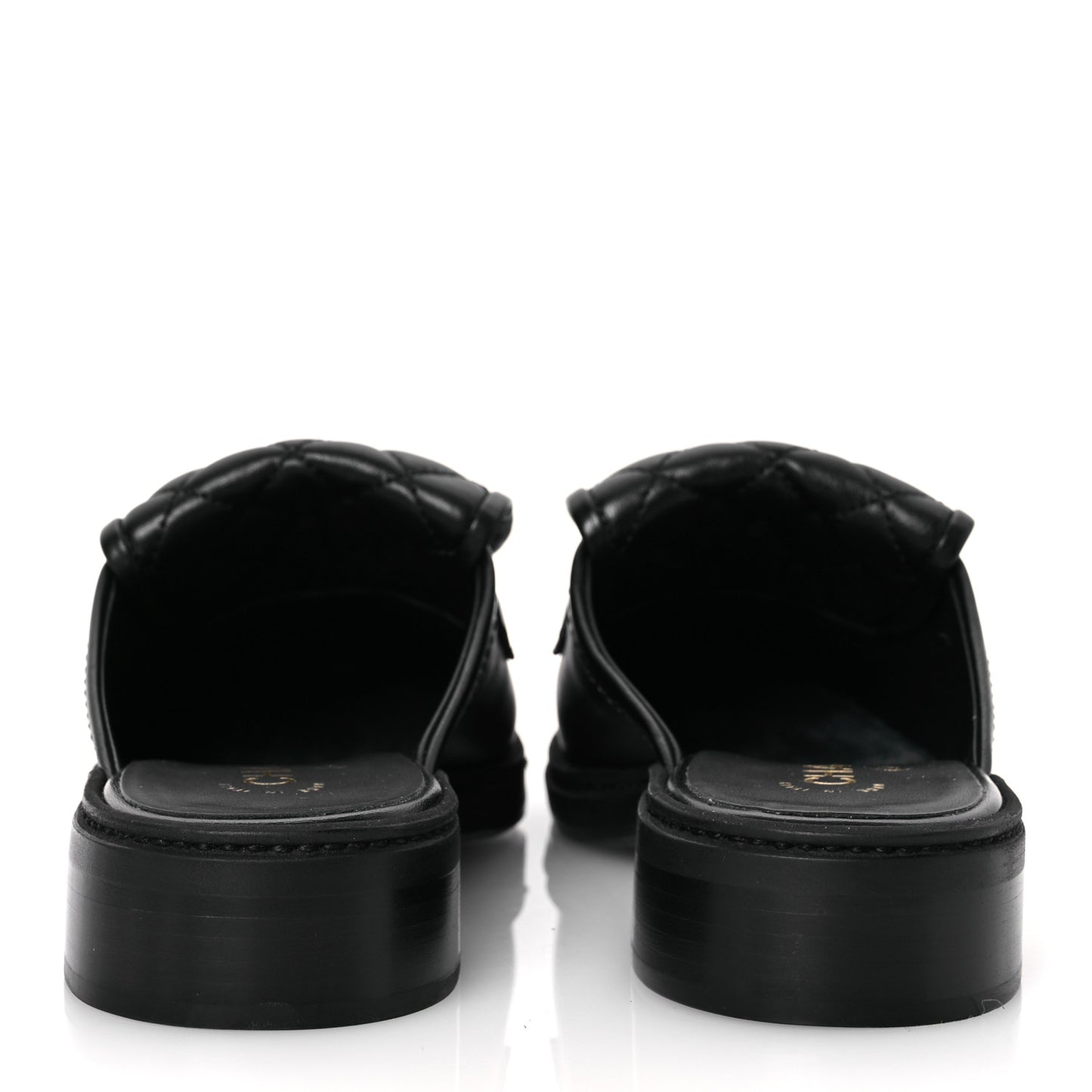 Lambskin Quilted CC Turnlock Mules 39.5 Black