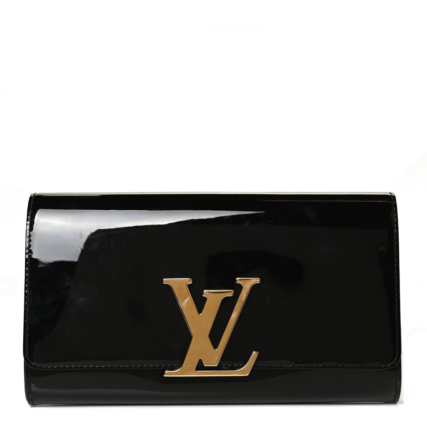 Patent Louise Clutch Black