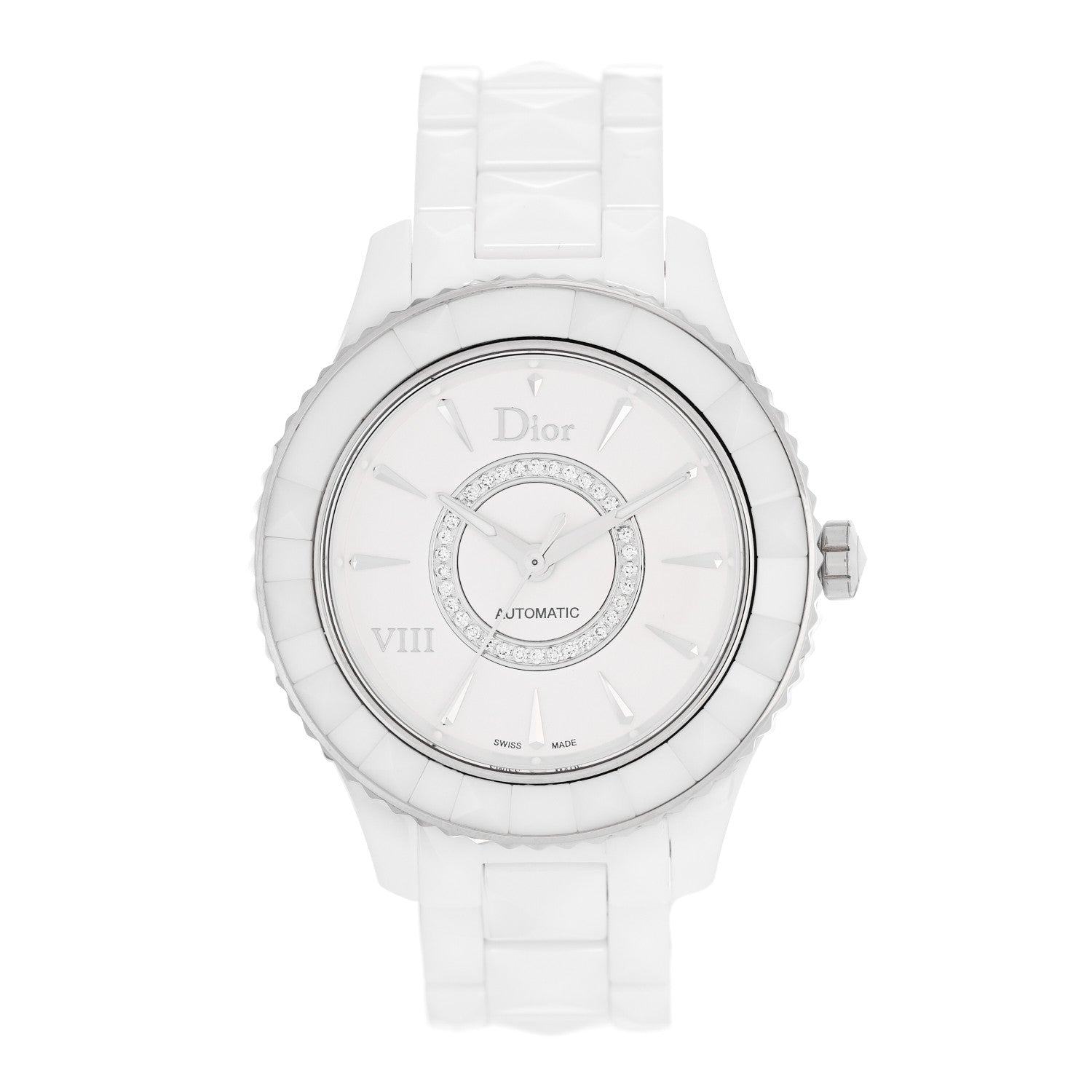 Christian Dior Stainless Steel Ceramic Diamond 38mm Dior VIII