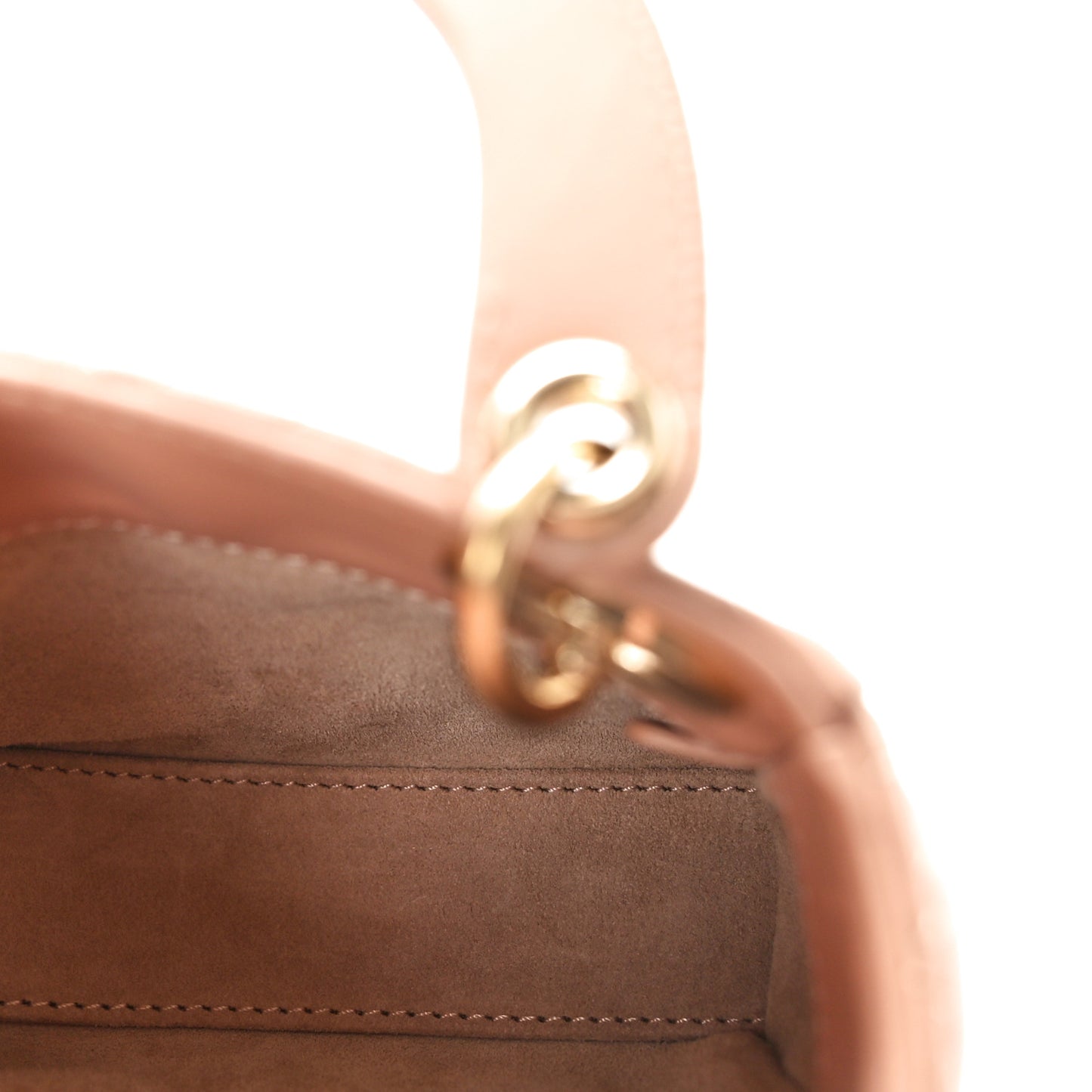 Lambskin Cannage Micro Lady Dior Rose Des Vents