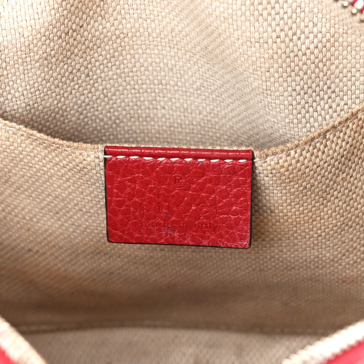 Dollar Calfskin Bi-Color Small Soho Disco Bag New Rosette Hibiscus Red