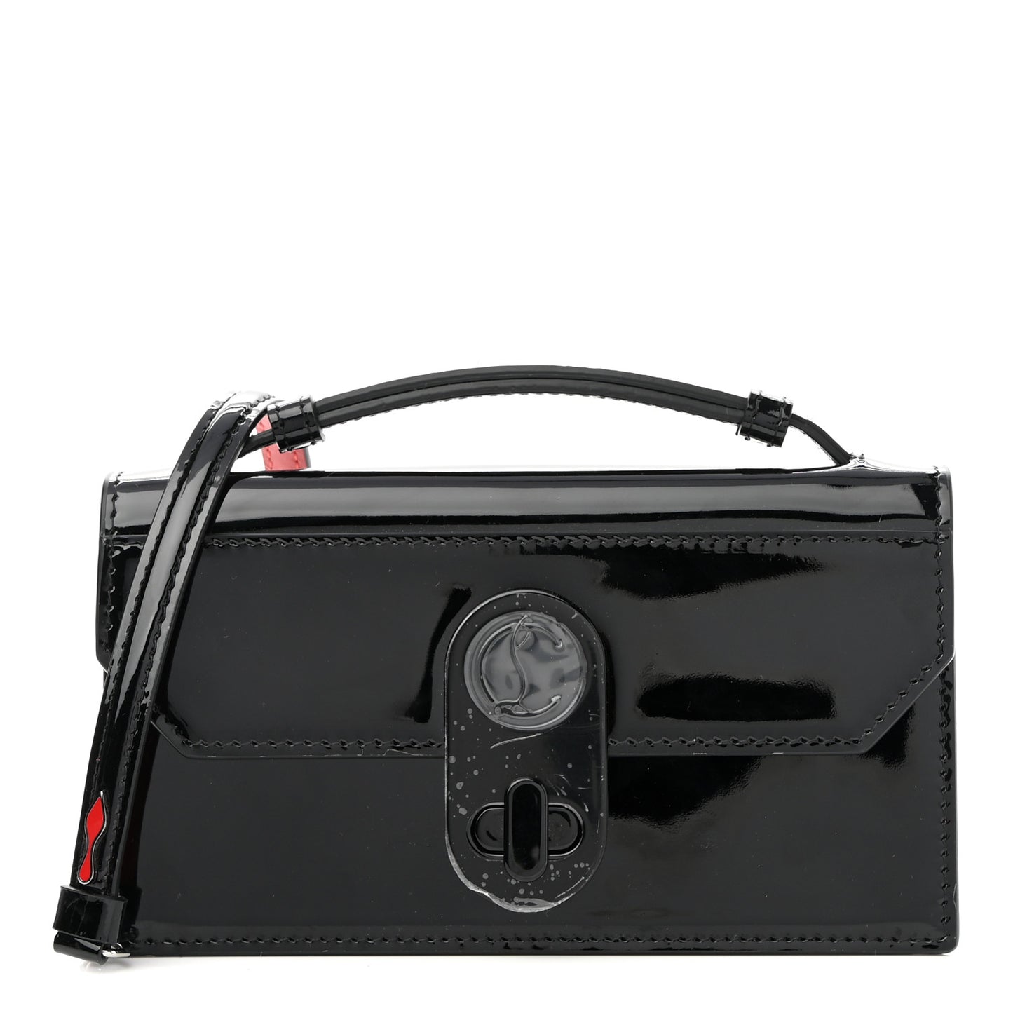 Patent Calfskin Mini Elisa Baguette Black