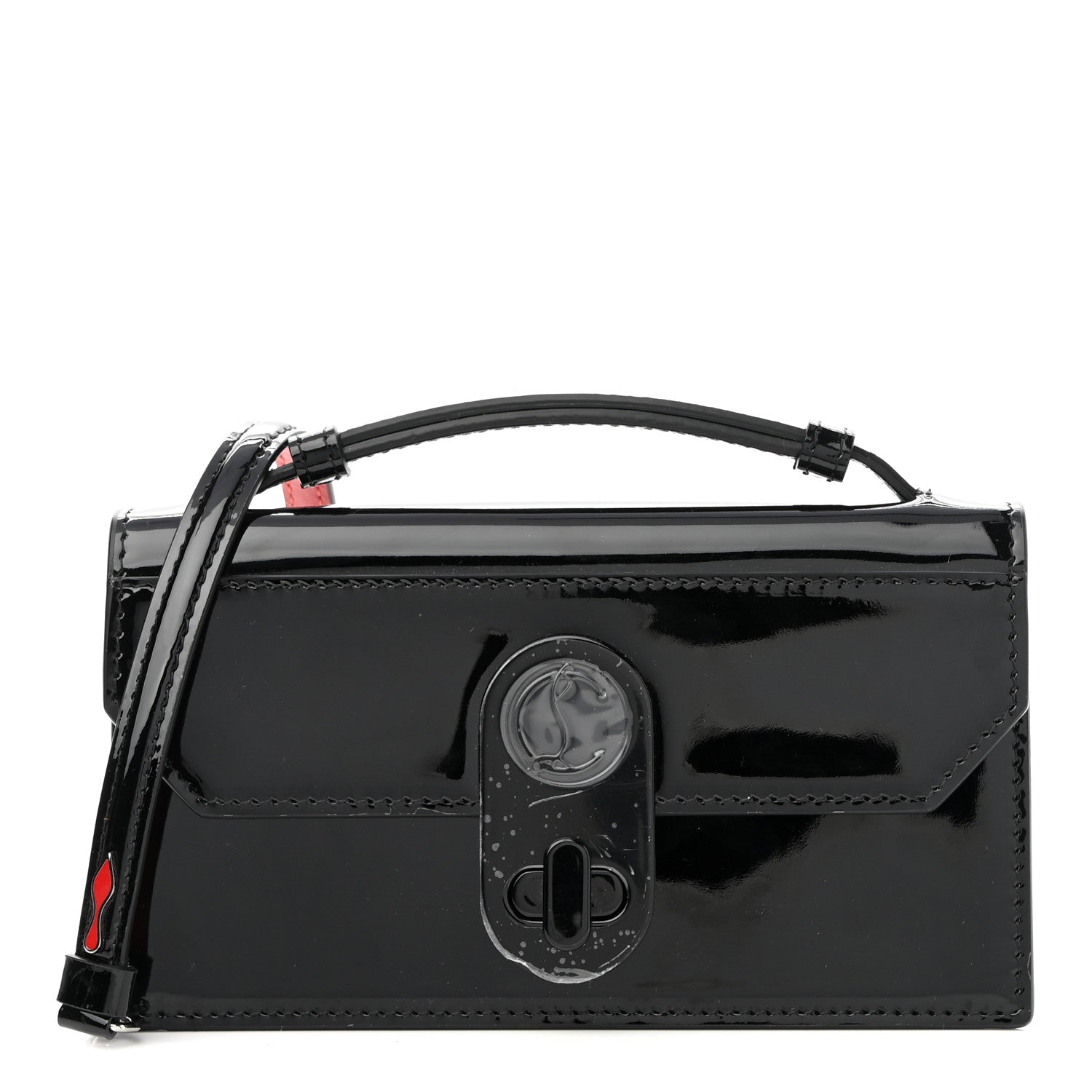 Christian Louboutin Patent Calfskin Mini Elisa Baguette Black 1 of 9