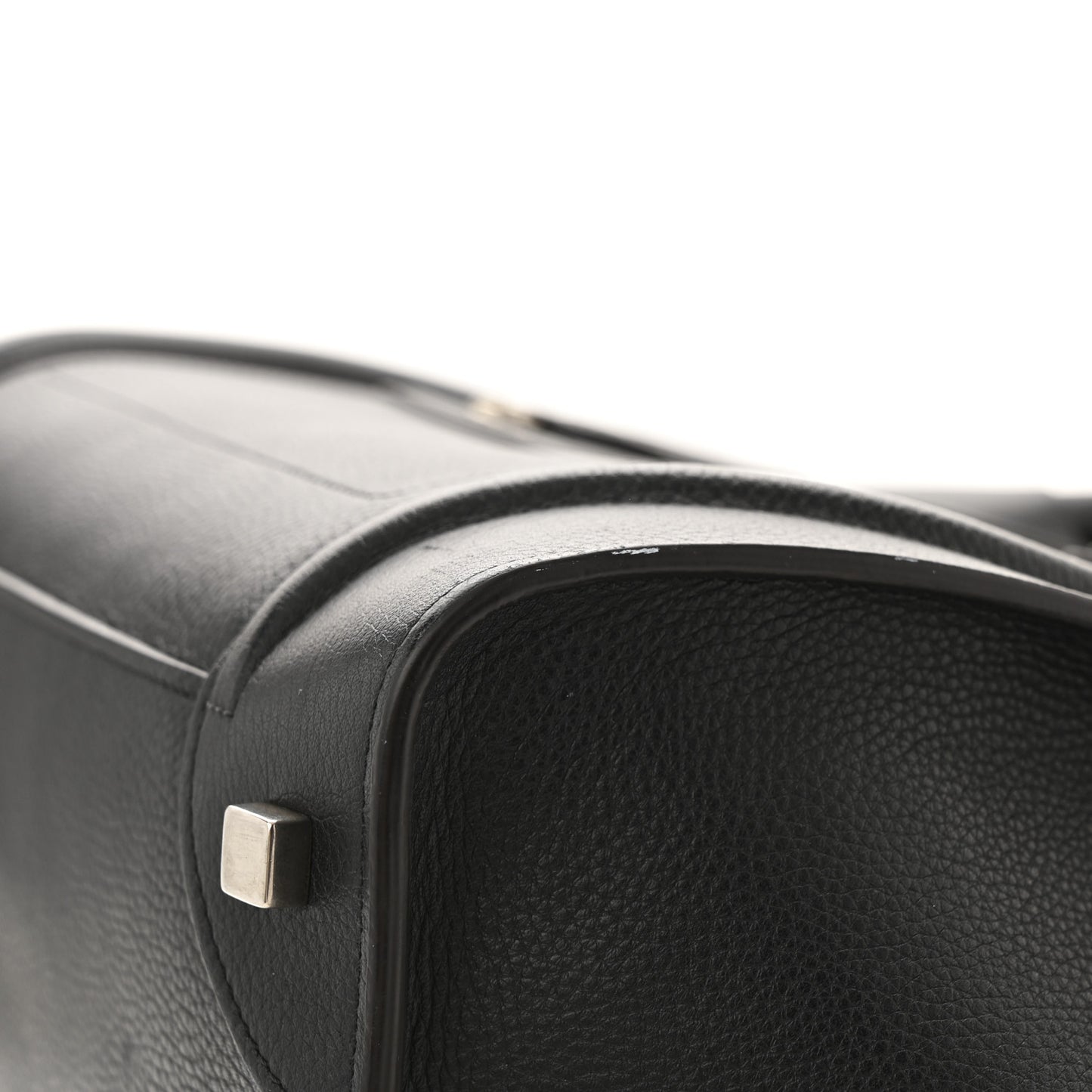 Drummed Calfskin Mini Luggage Black