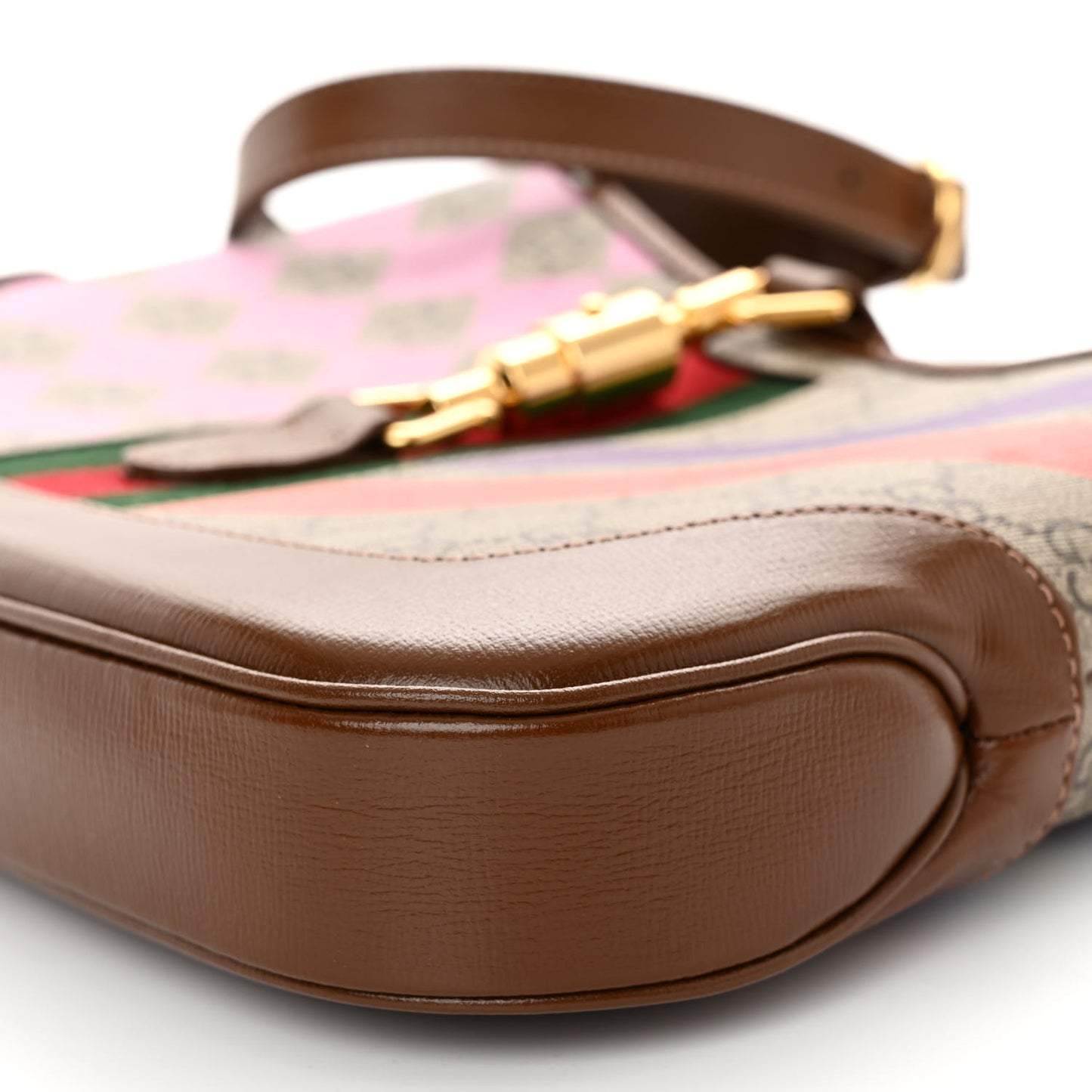 GG Supreme Monogram Azalea Calfskin Print Web Small Jackie 1961 Hobo Multicolor