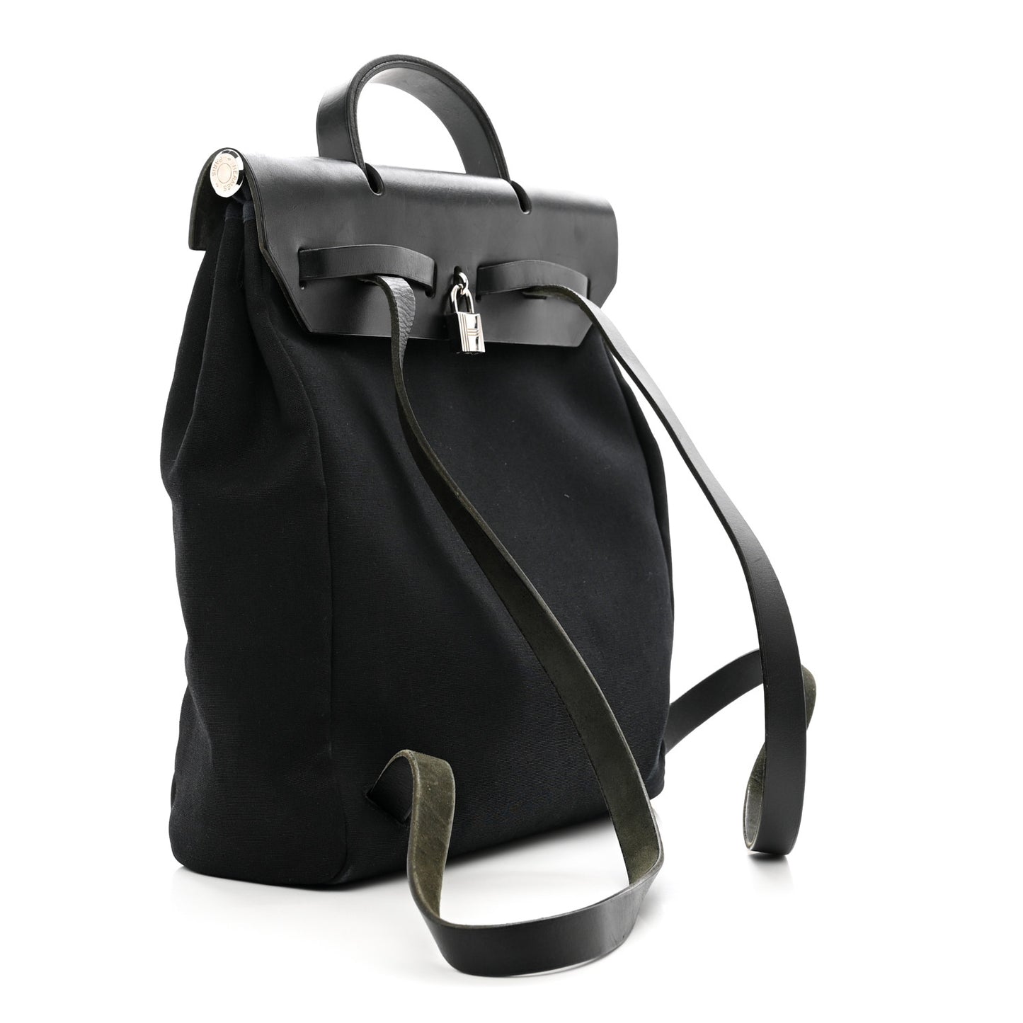 Toile Vache Calfskin Herbag 30 PM Backpack Black