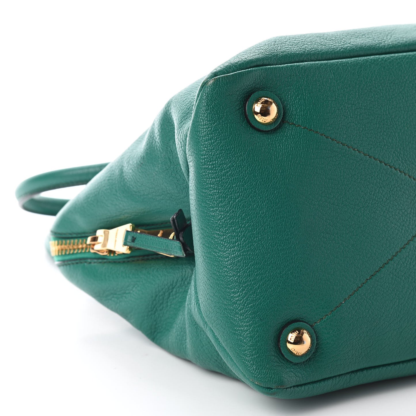 Goatskin Madras Zip Tote Green