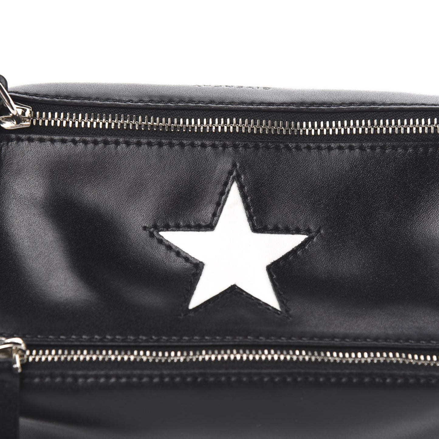 Calfskin Star Pandora Wristlet Black