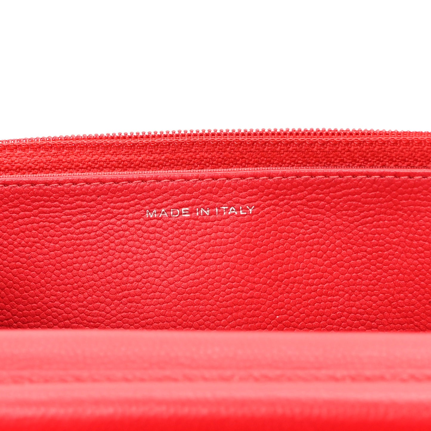 Caviar Camellia Embossed Wallet On Chain WOC Red