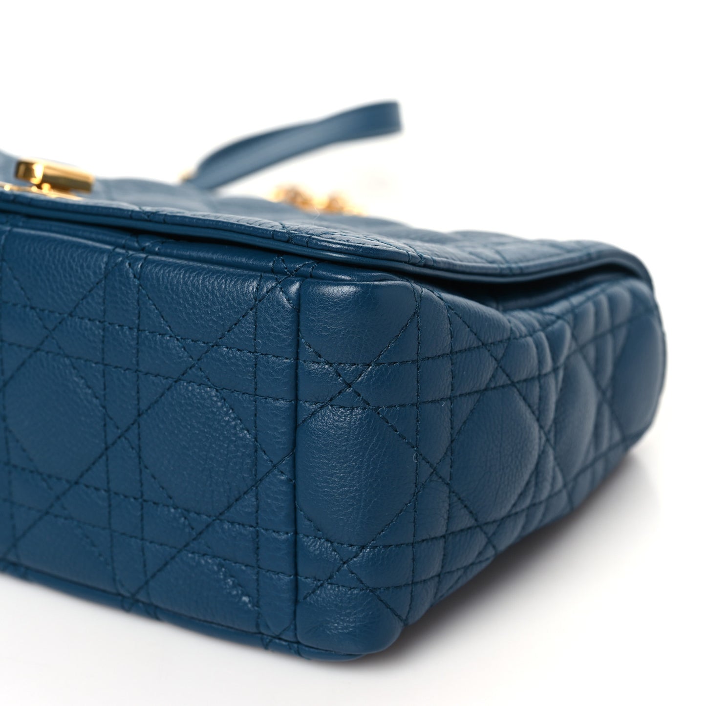 Calfskin Cannage Medium Caro Bag Steel Blue