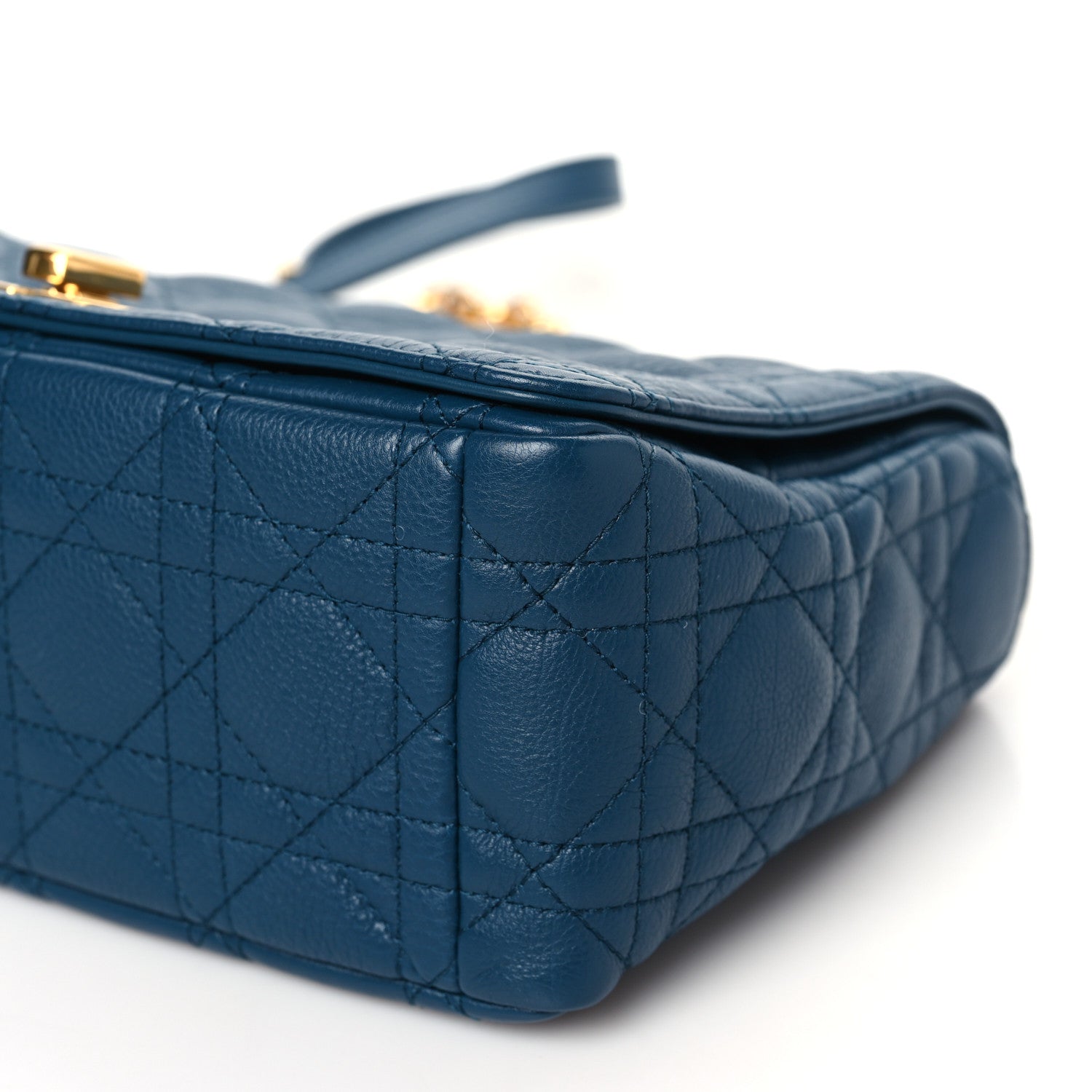 Christian Dior Calfskin Cannage Medium Caro Bag Steel Blue 10 of 10