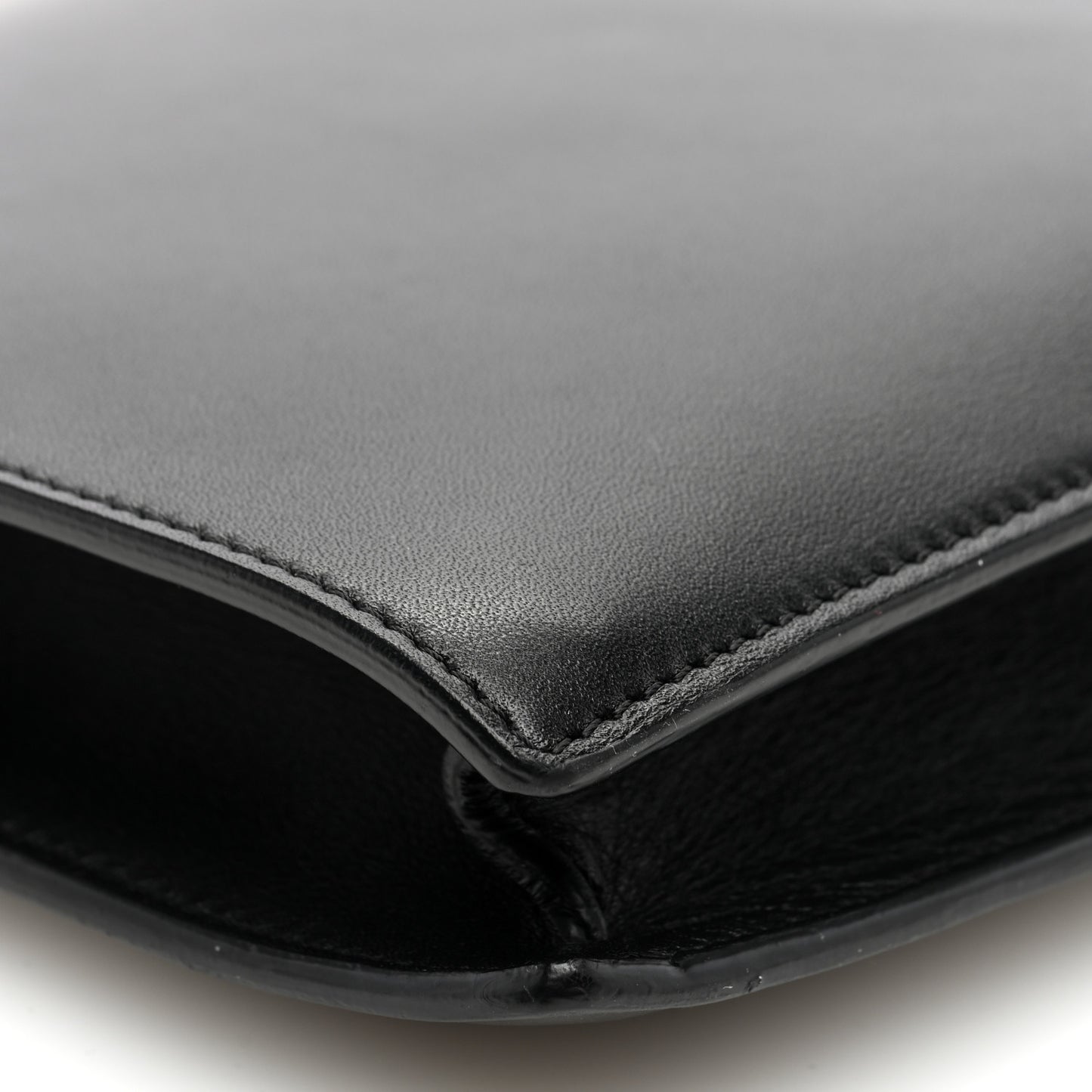 Smooth Calfskin Mini Clasp Bag Black