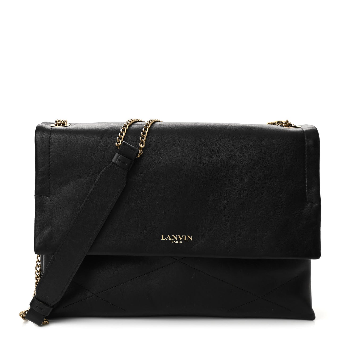 Lambskin Quilted Medium Sugar Flap Shoulder Bag Black