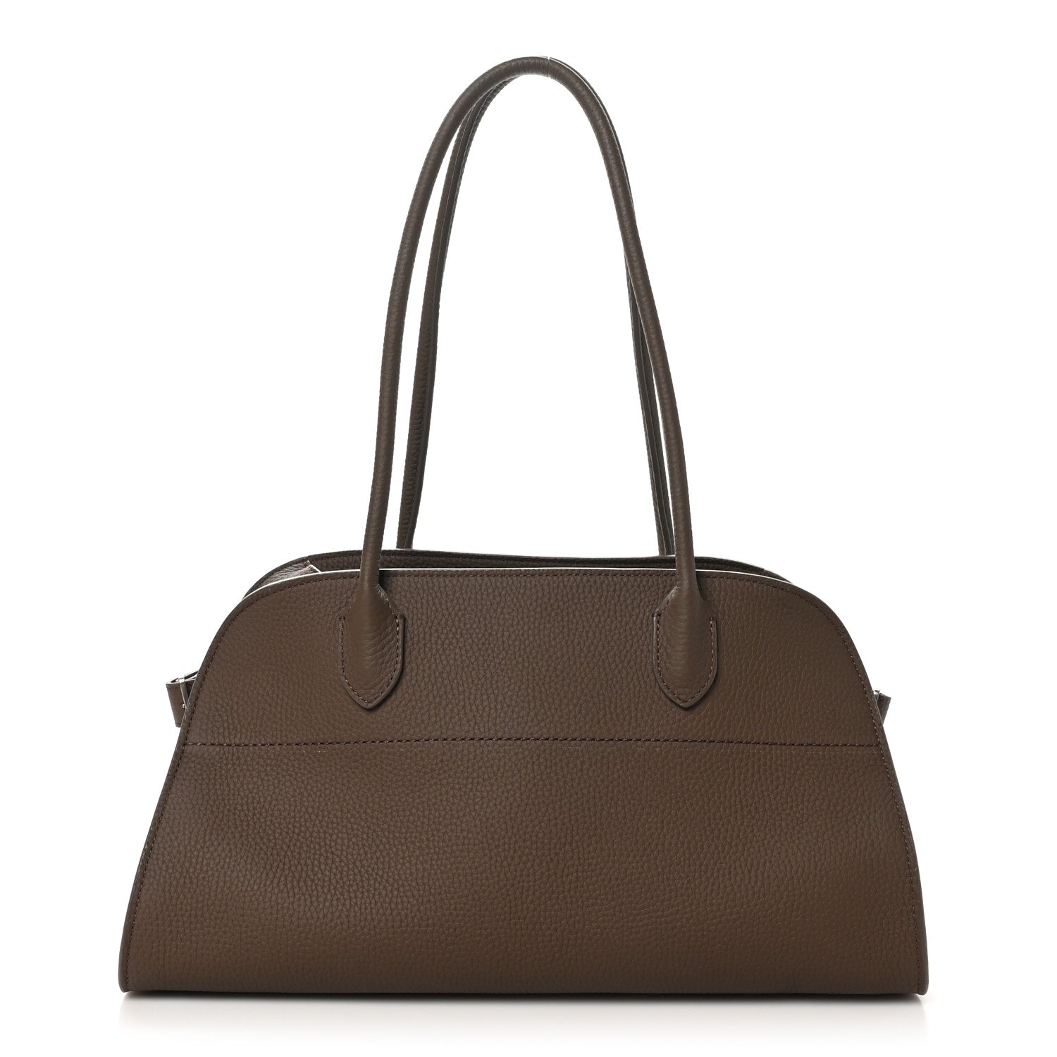 The Row Matte Grained Calfskin Margaux Shoulder 12 Dark Olive