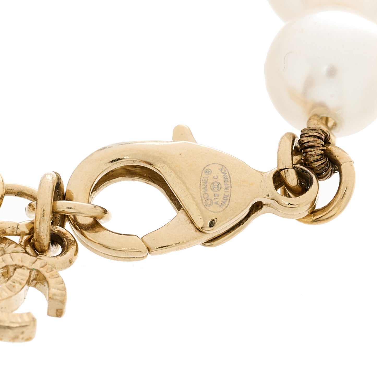 Pearl Crystal La Pausa Stripe Bracelet Gold Blue