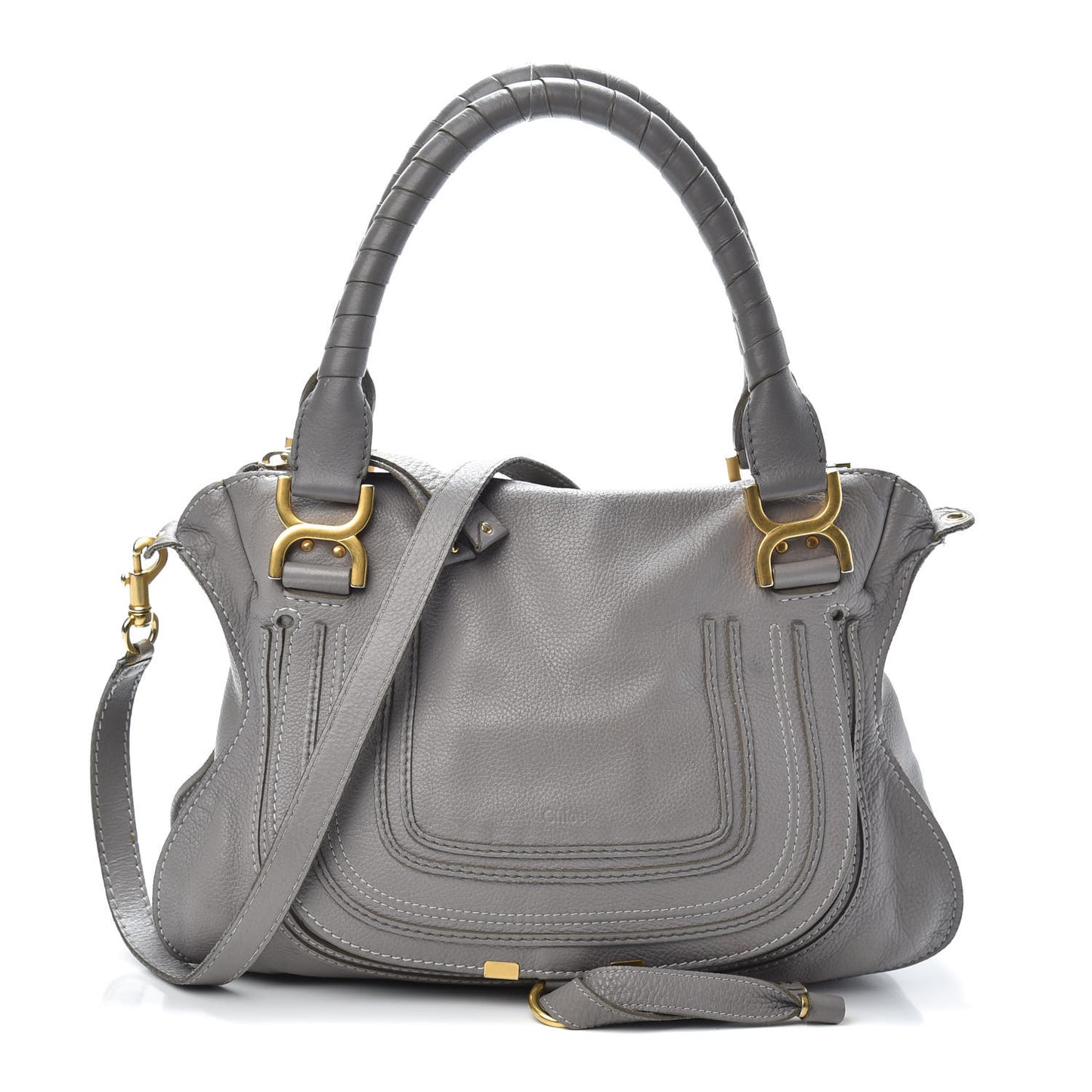 Calfskin Medium Marcie Satchel Cashmere Grey