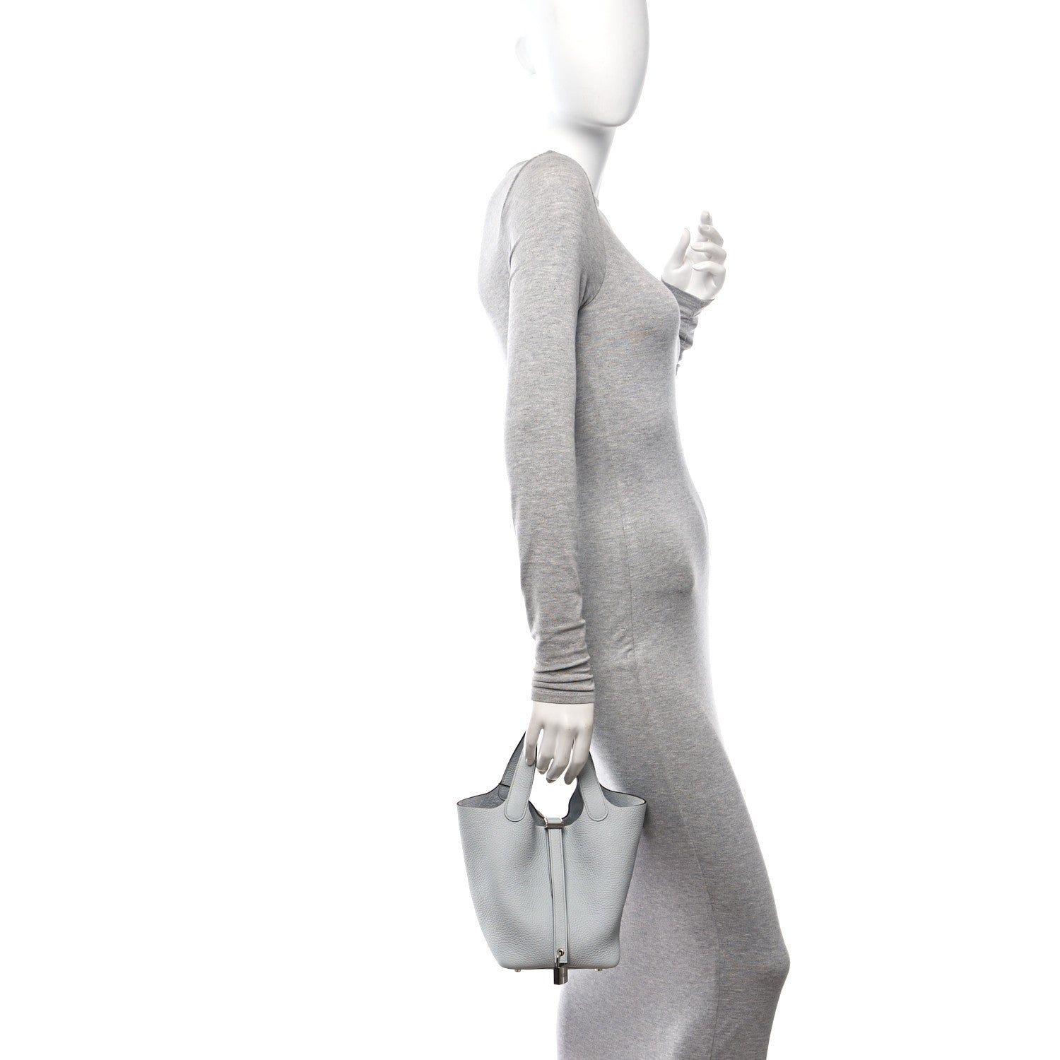 Hermes Taurillon Clemence Picotin Lock 18 PM Bleu Pale 2 of 10