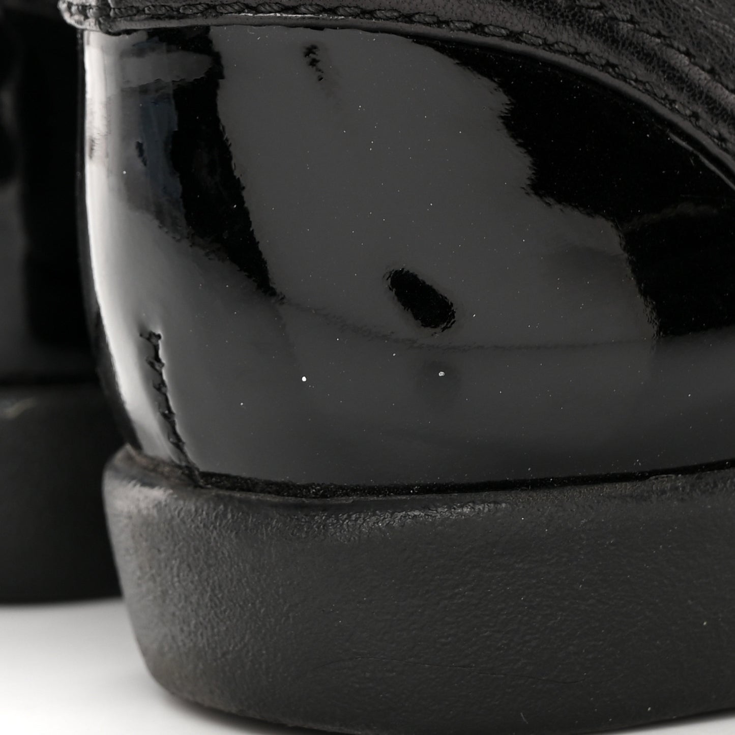 Lambskin Patent Cap Toe CC Sneakers 36 Black