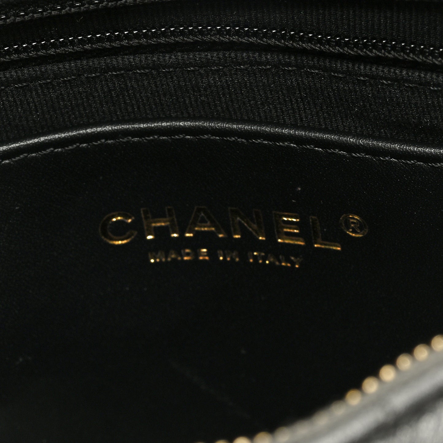 Metallic Calfskin Pearl Quilted CC Mini Camera Case Ruthenium