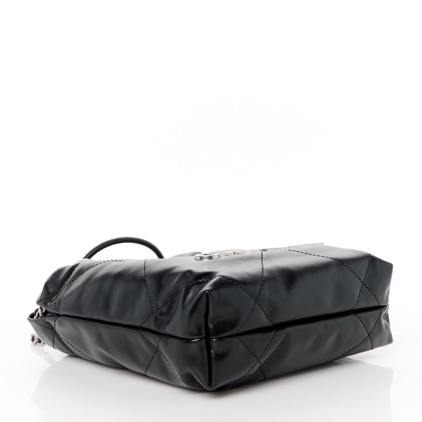Shiny Calfskin Quilted Mini Chanel 22 Black